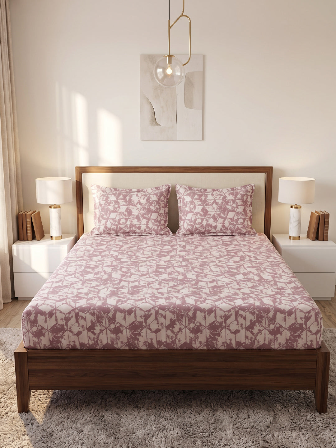 King Size Premium Cotton Bed Sheet & 2 Pillow Cover Set BBG01