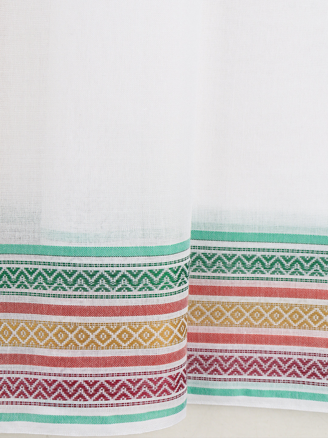 Men Cotton Green Fancy Border Panchakacham with Angavasthram Srirasthu(9+5) SR53