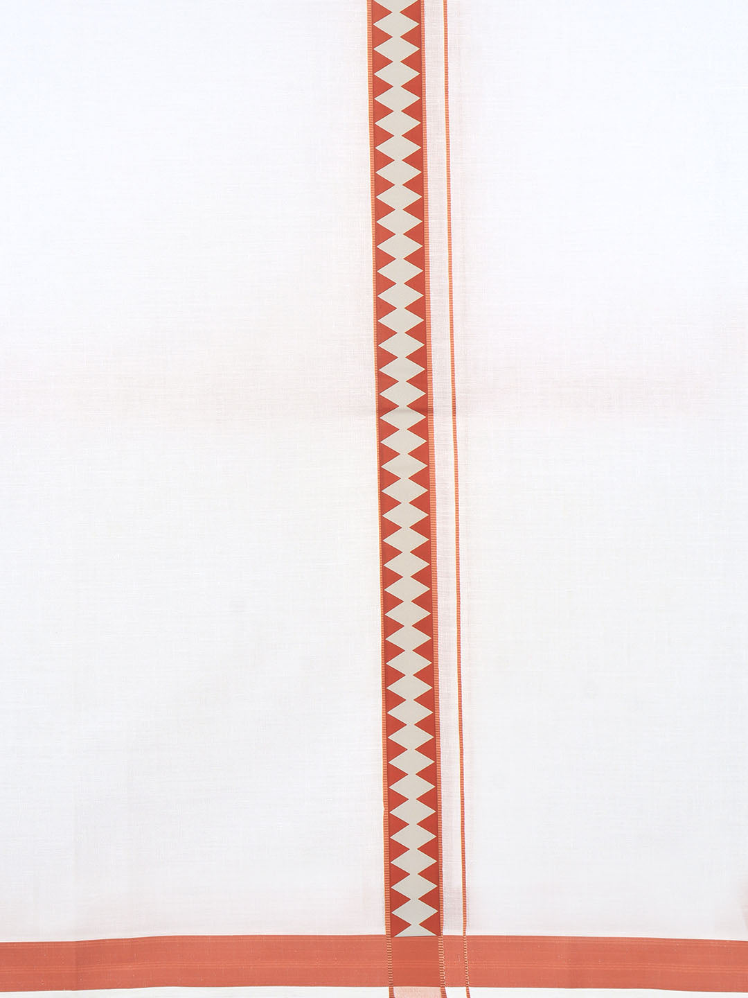 Men Cotton Blend Single Layer White Dhoti with Double Side Fancy Border HM 10