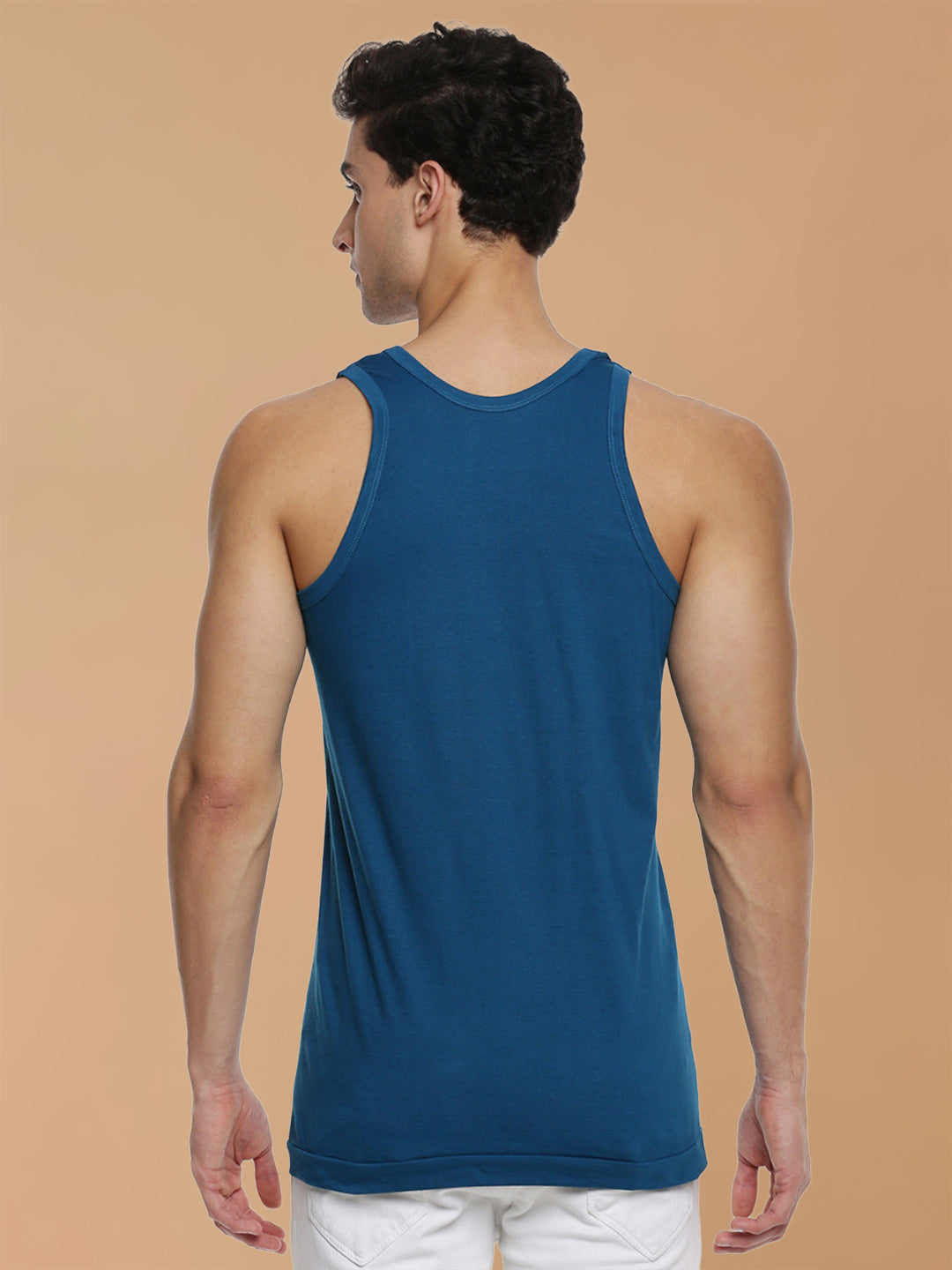 100% Combed Cotton Assorted Colour Vest RN Sukra (Pack of 2)