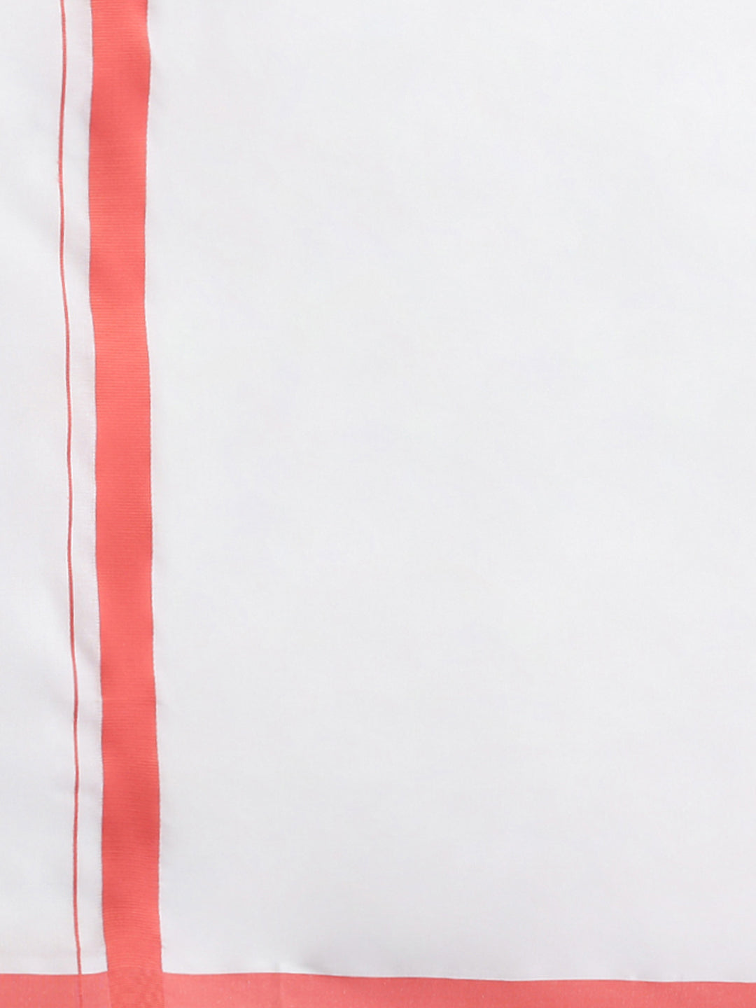 Men Cotton Blend Single Layer White Dhoti with Big Border WS22