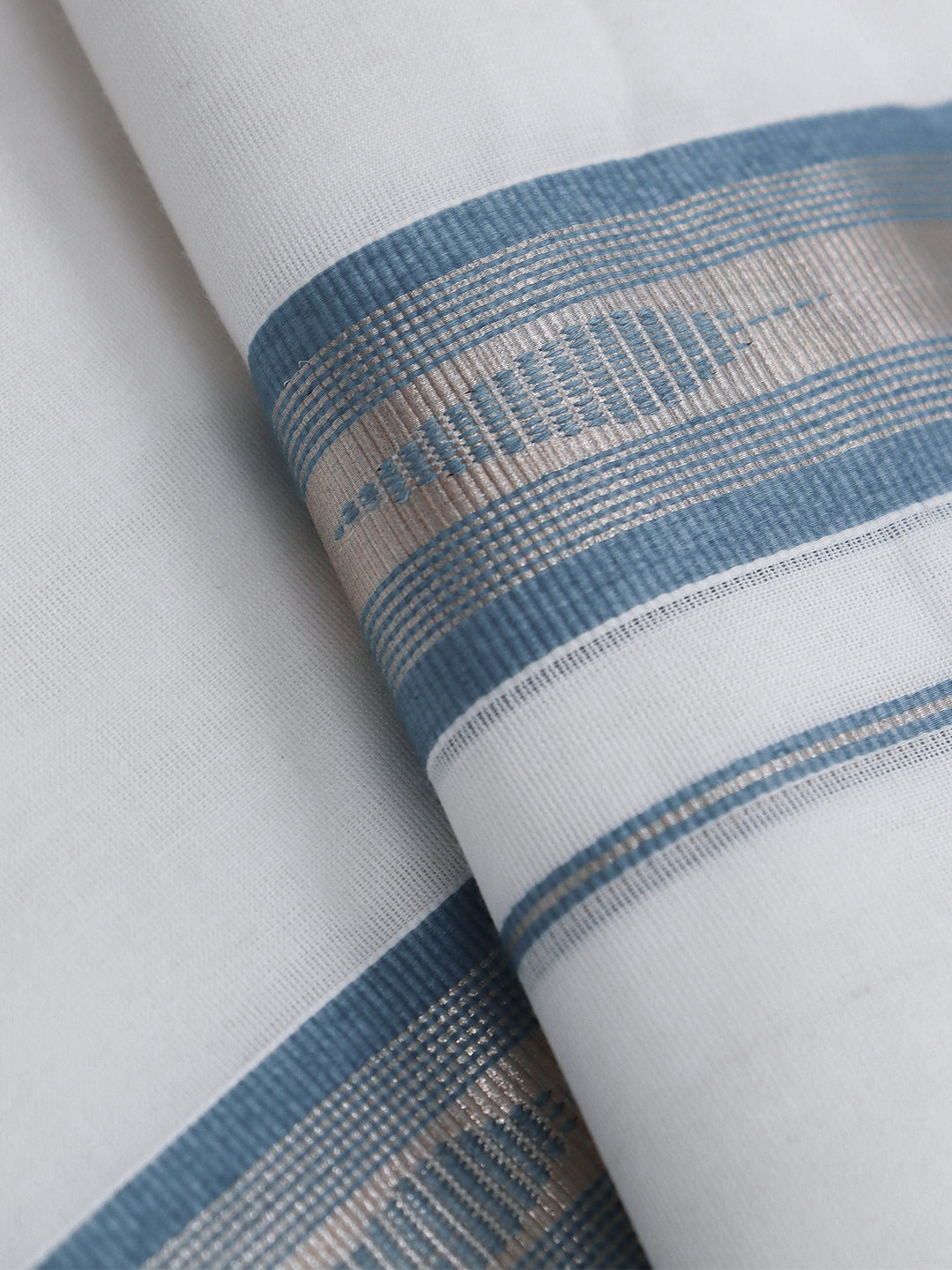 Men Premium Handloom White Dhoti with Fancy Jari Border HLM99