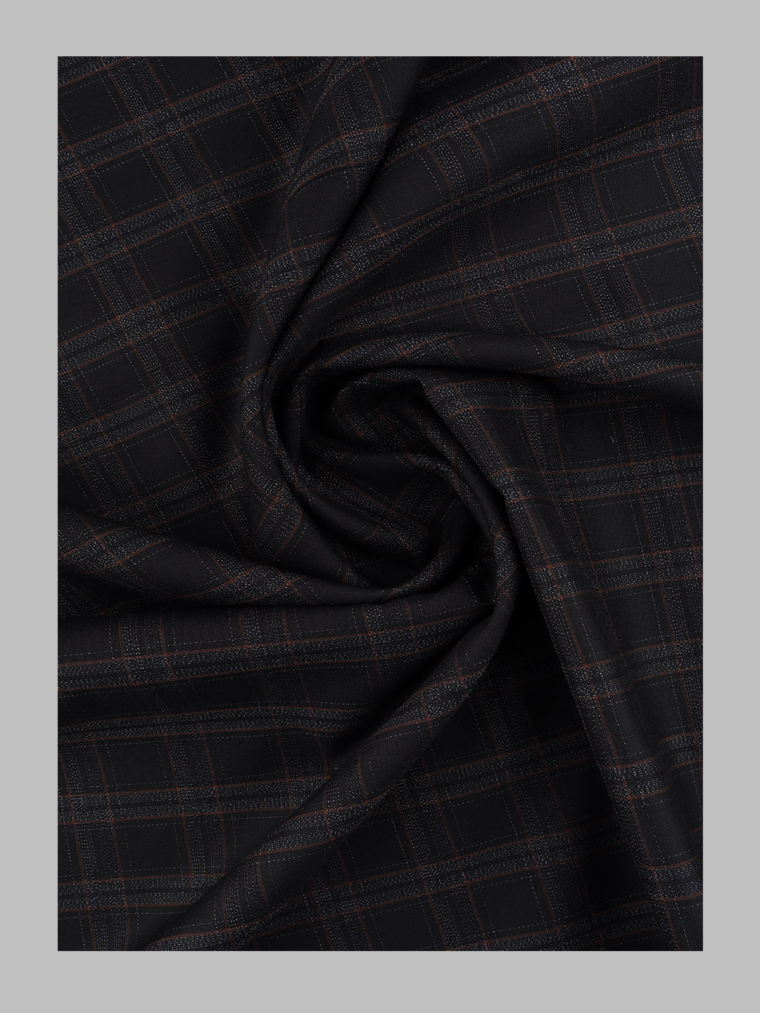 Men Cotton Rich Checked Shirt Fabric Black High Style