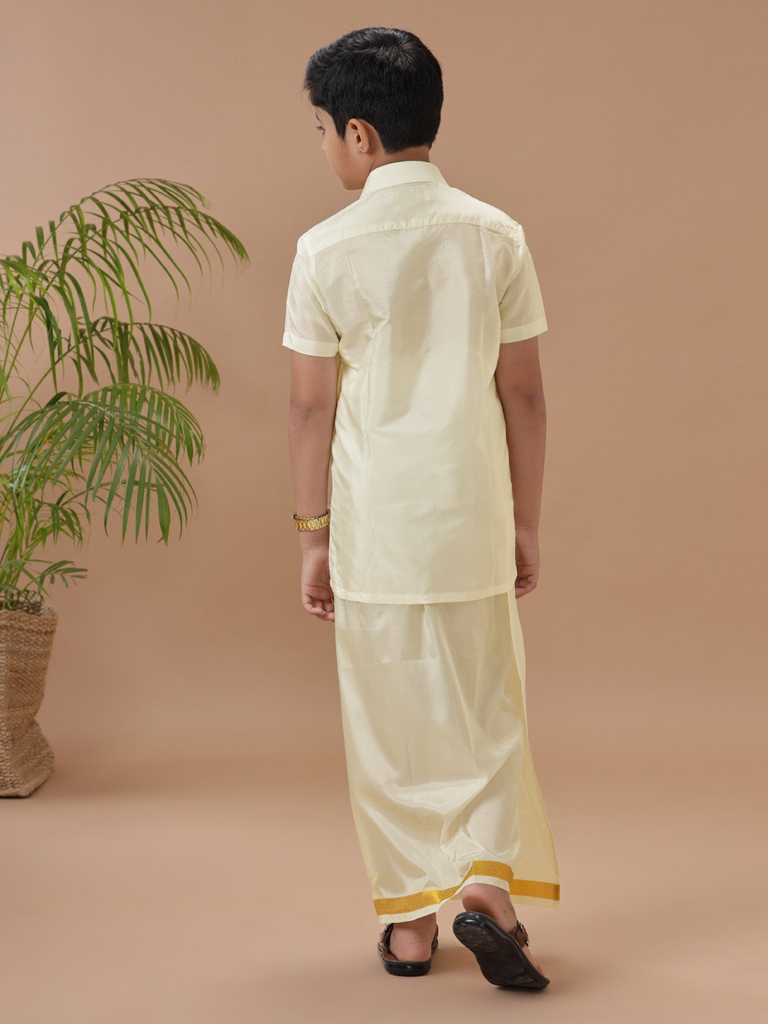 Boys Shirt & Dhoti Set Swayamvara Butterscotch