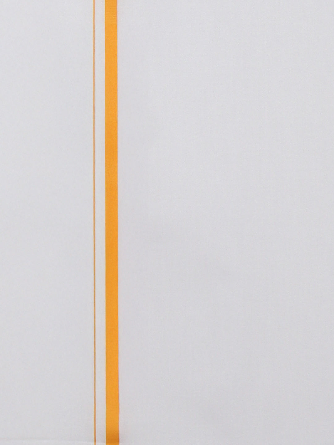 Men Cotton Blend Single Layer White Dhoti with Assorted Border Regular