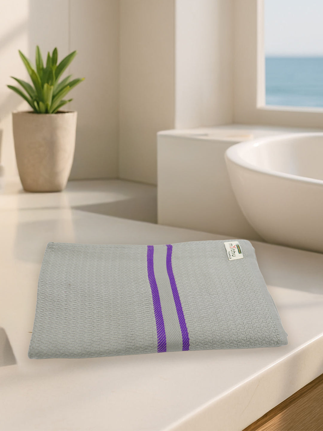 100% Cotton Self Designed Bath Towel Sage Green Magnus MCB05