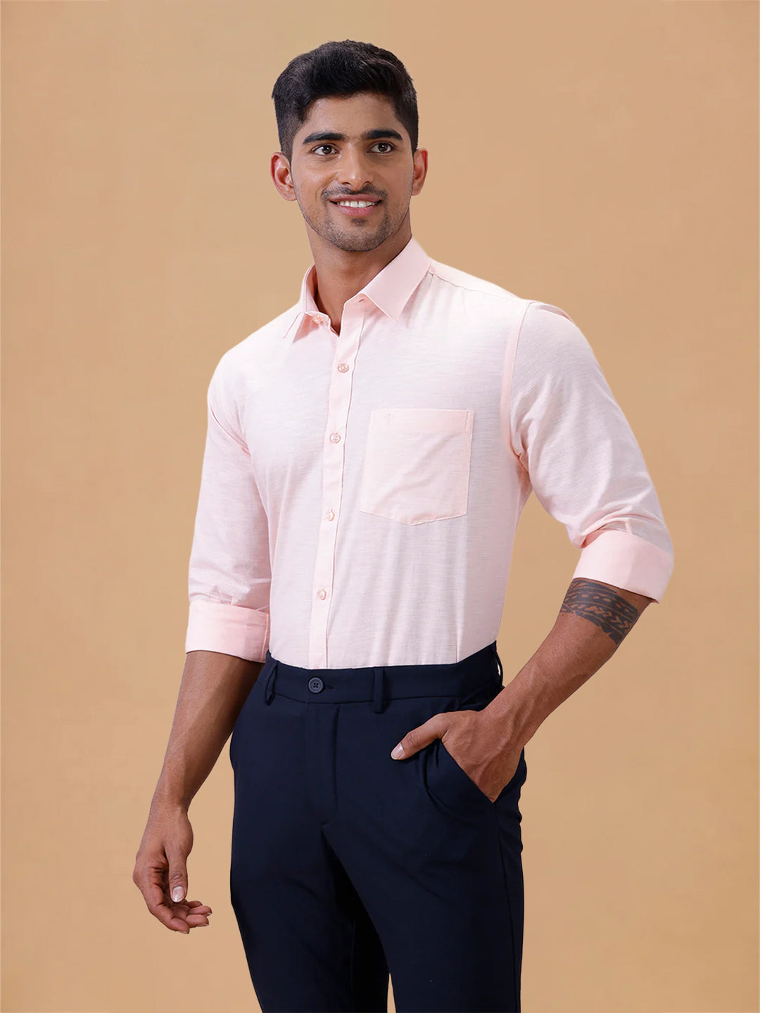 Cotton Rich LT Pinky Orange Regular Fit T64 ANT2