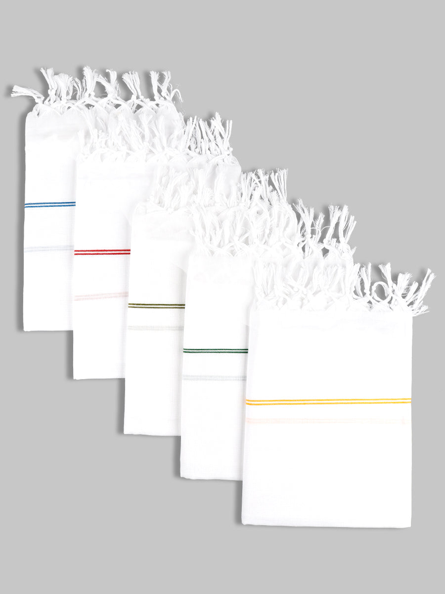 Cotton White Bath Towel No279-Mix colours