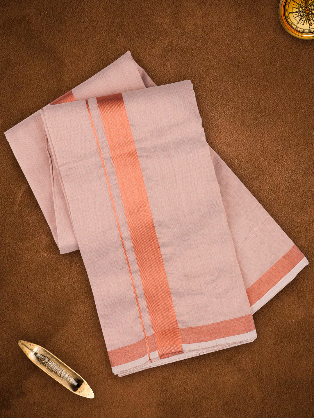 Mens Premium Handloom Dhoti Copper