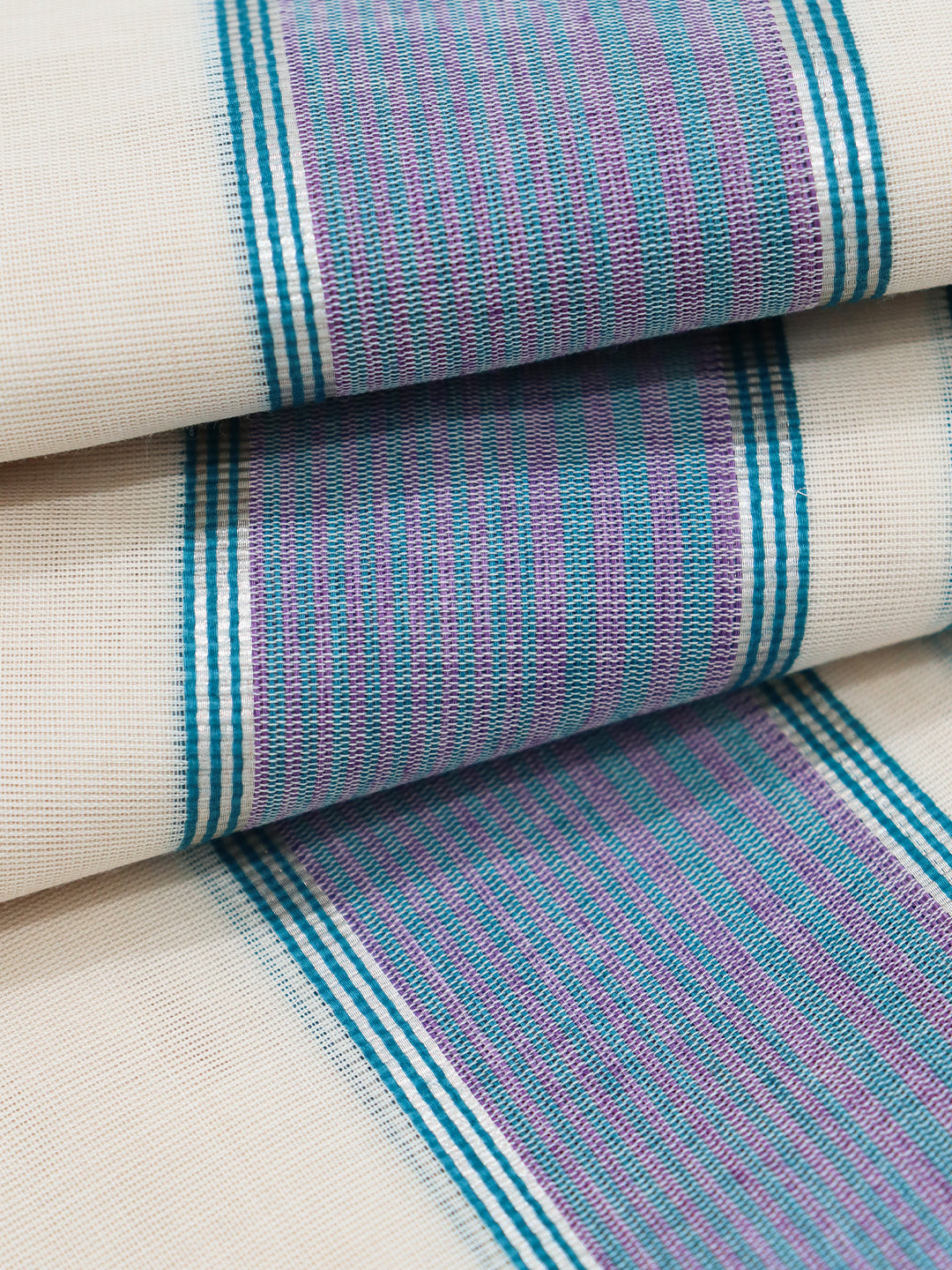 Men Premium Handloom Cream Dhoti with Fancy Border HLM94