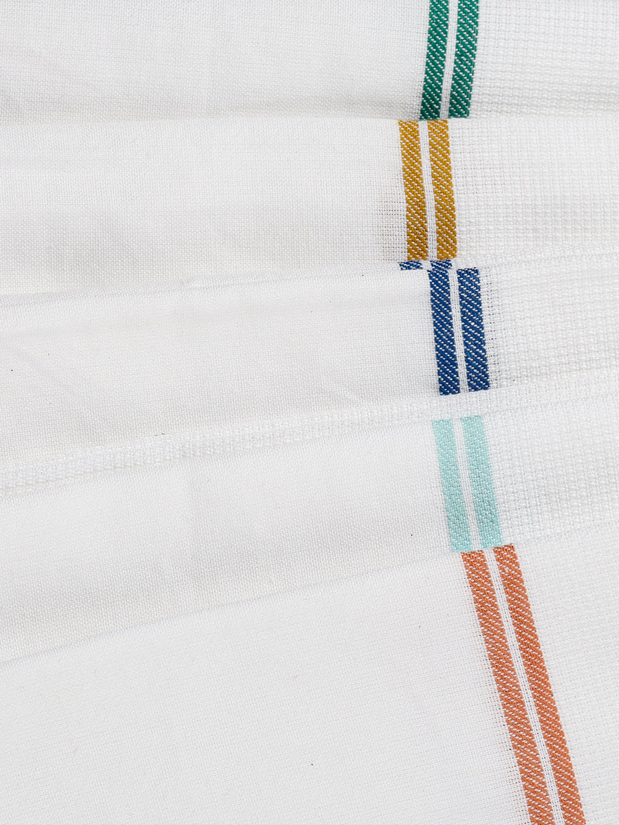 Premium Cotton Soft Feel White with Small Border Bath Towel 1046-Zoom view