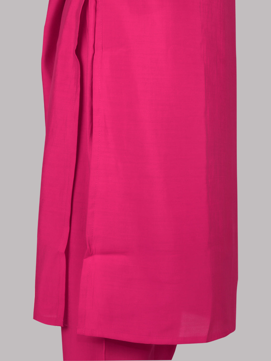 Women Cotton Embroidered Kurti Set Dark Pink EKS41