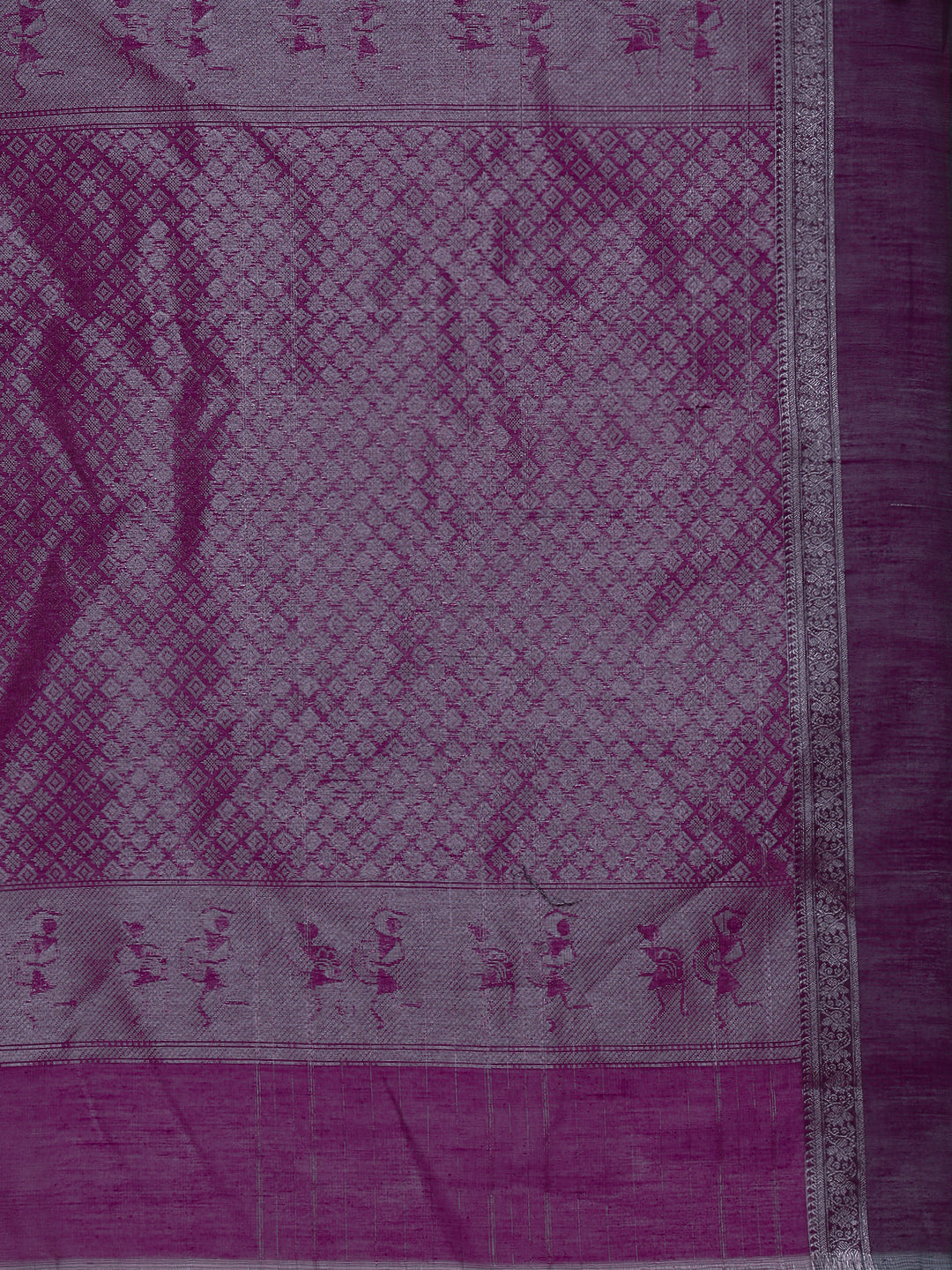 Women Majenta Semi Kora Cotton Saree SK127