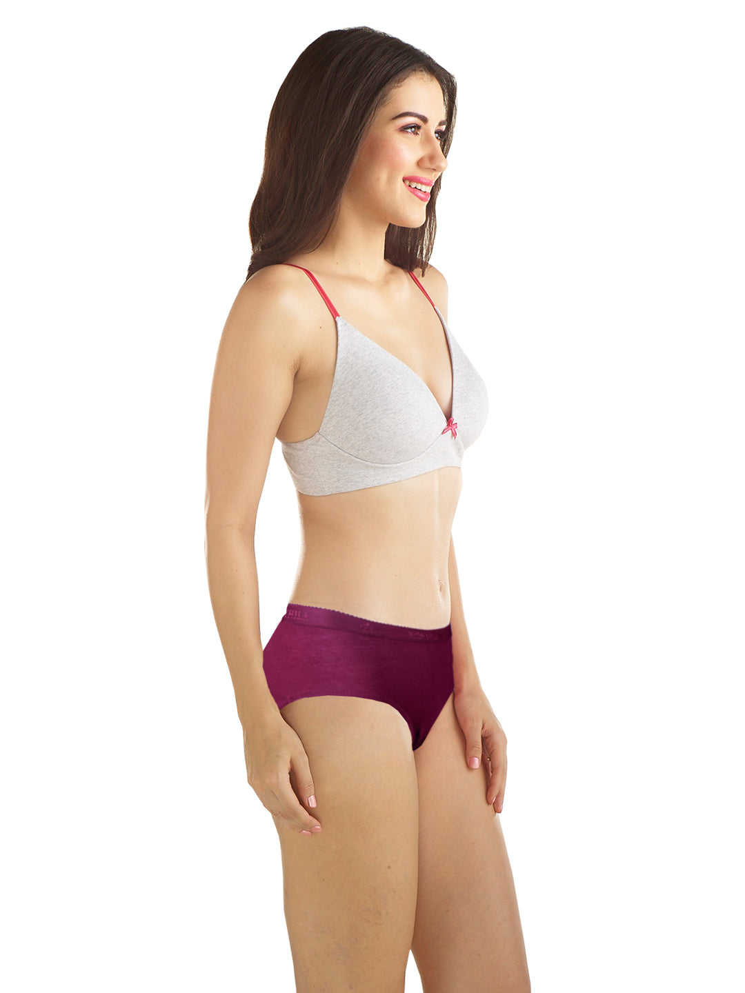 Women 100% Combed Cotton Assorted Plain Panties Lyca (Pack of 4)