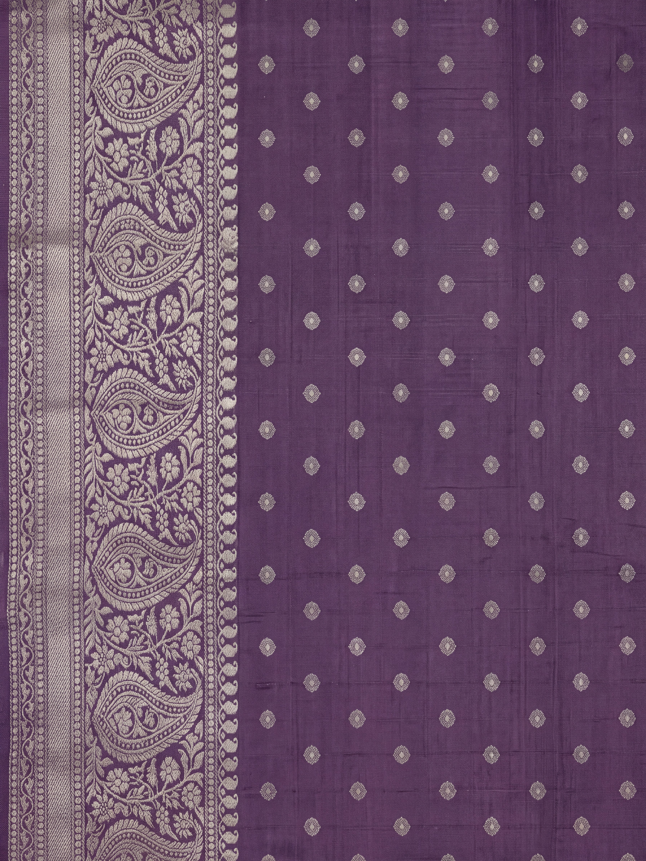 Women Semi Raw Silk Matte Purple Saree SRS121