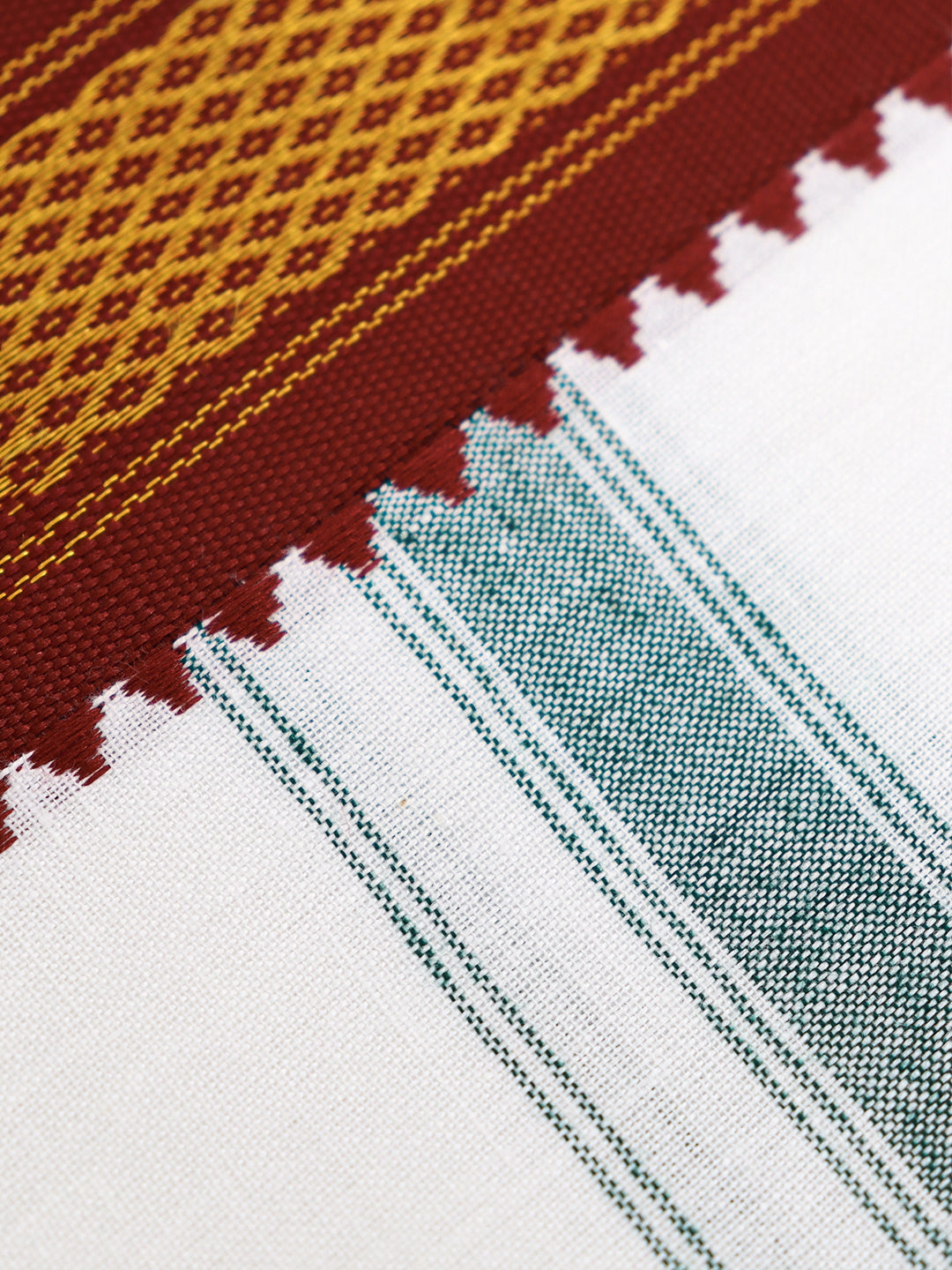 Men Cotton Blend White Angavastram Yamuna Pet