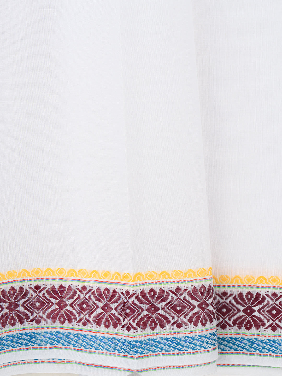 Men Cotton Purple Fancy Border Panchakacham with Angavasthram (9+5) JD12