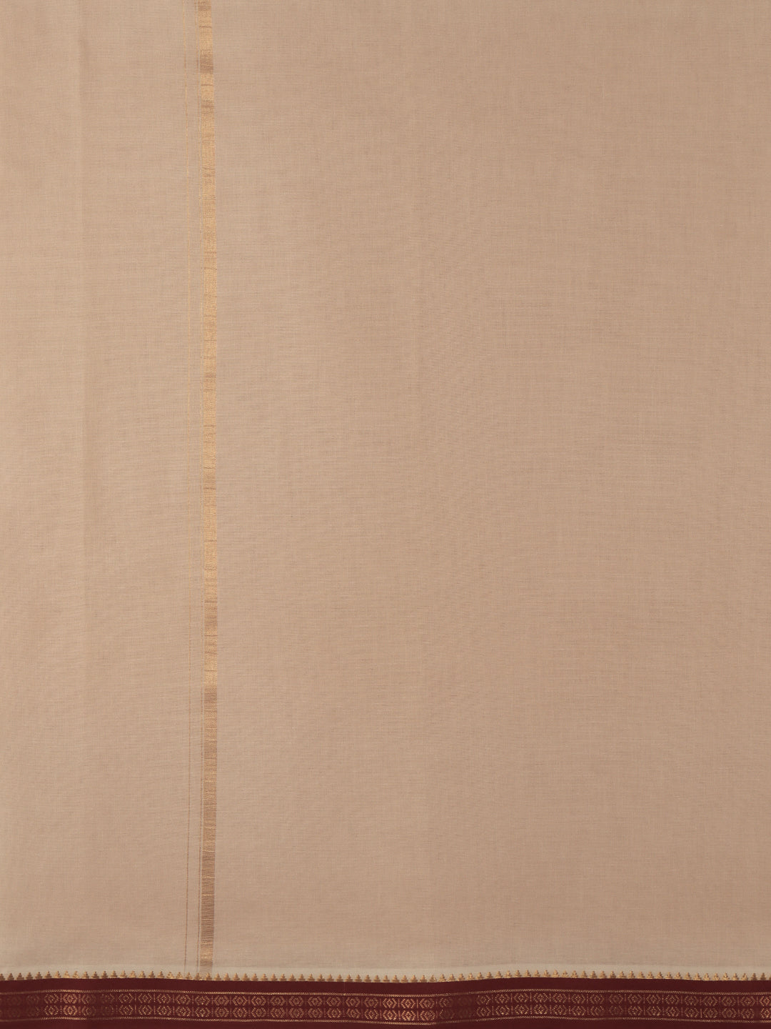 Men 100% Cotton Double Layer Light Kaavi Dhoti with Mayilkhan Border