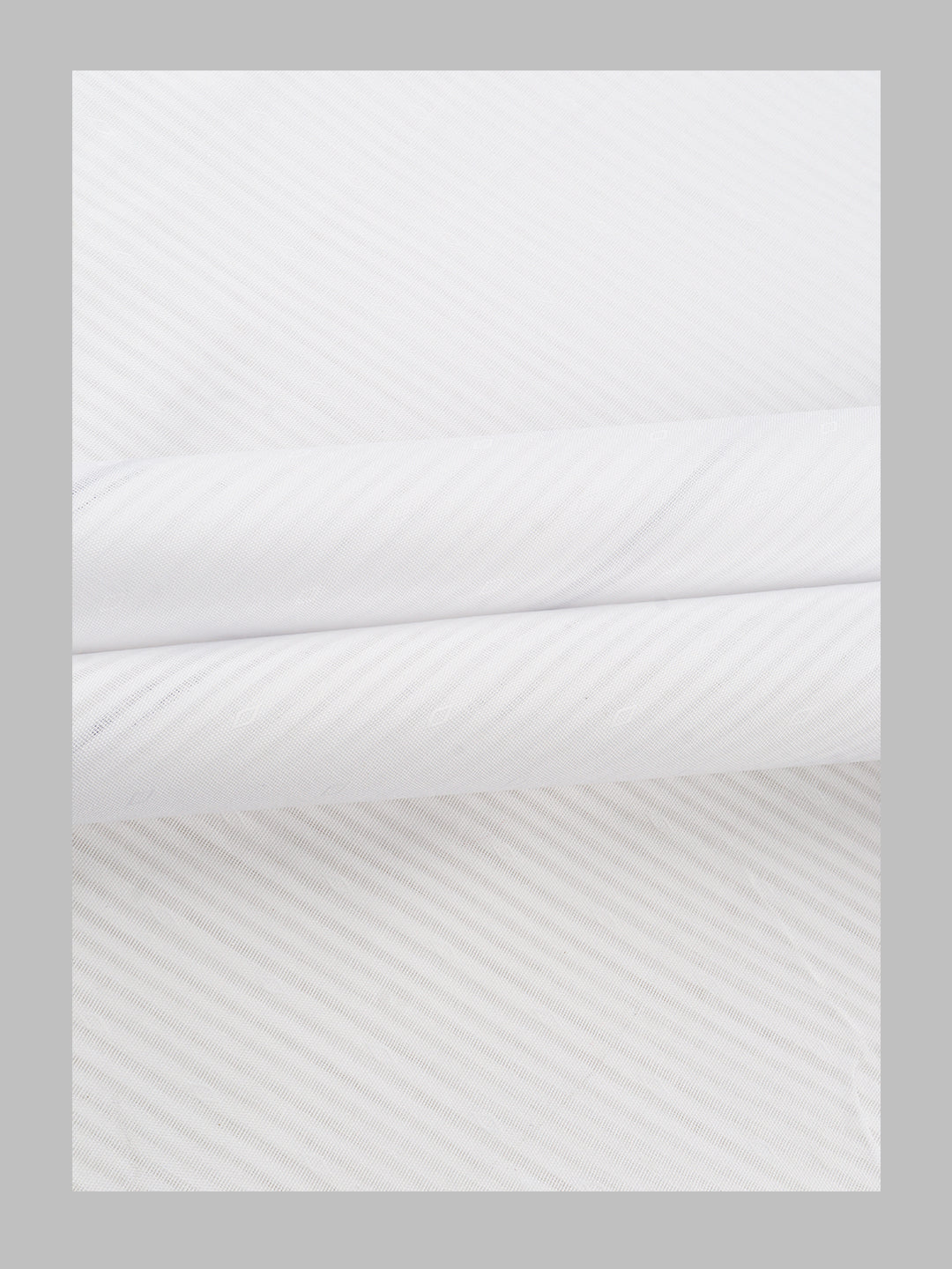 Men 100%Cotton Self Design Shirting White Forest 32