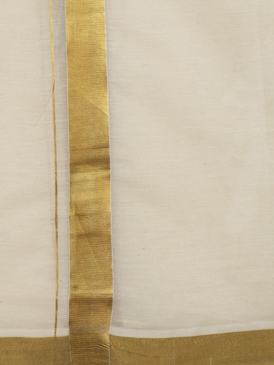 Men Kora Cotton Double Layer Dhoti with Double Side Fancy Jari Border PR14