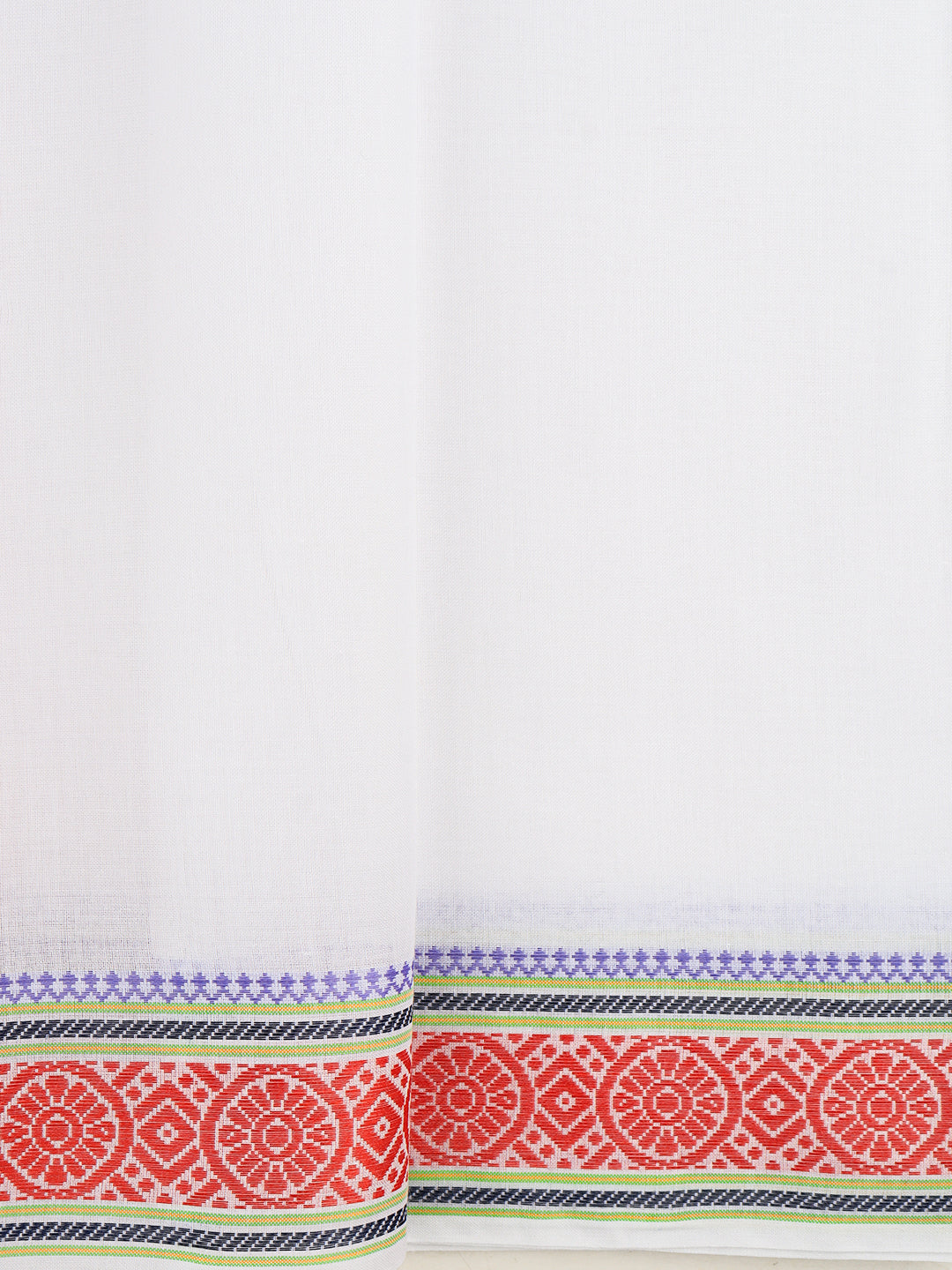 Men Cotton Red Fancy Border Panchakacham with Angavasthram Srirasthu(9+5) SR44