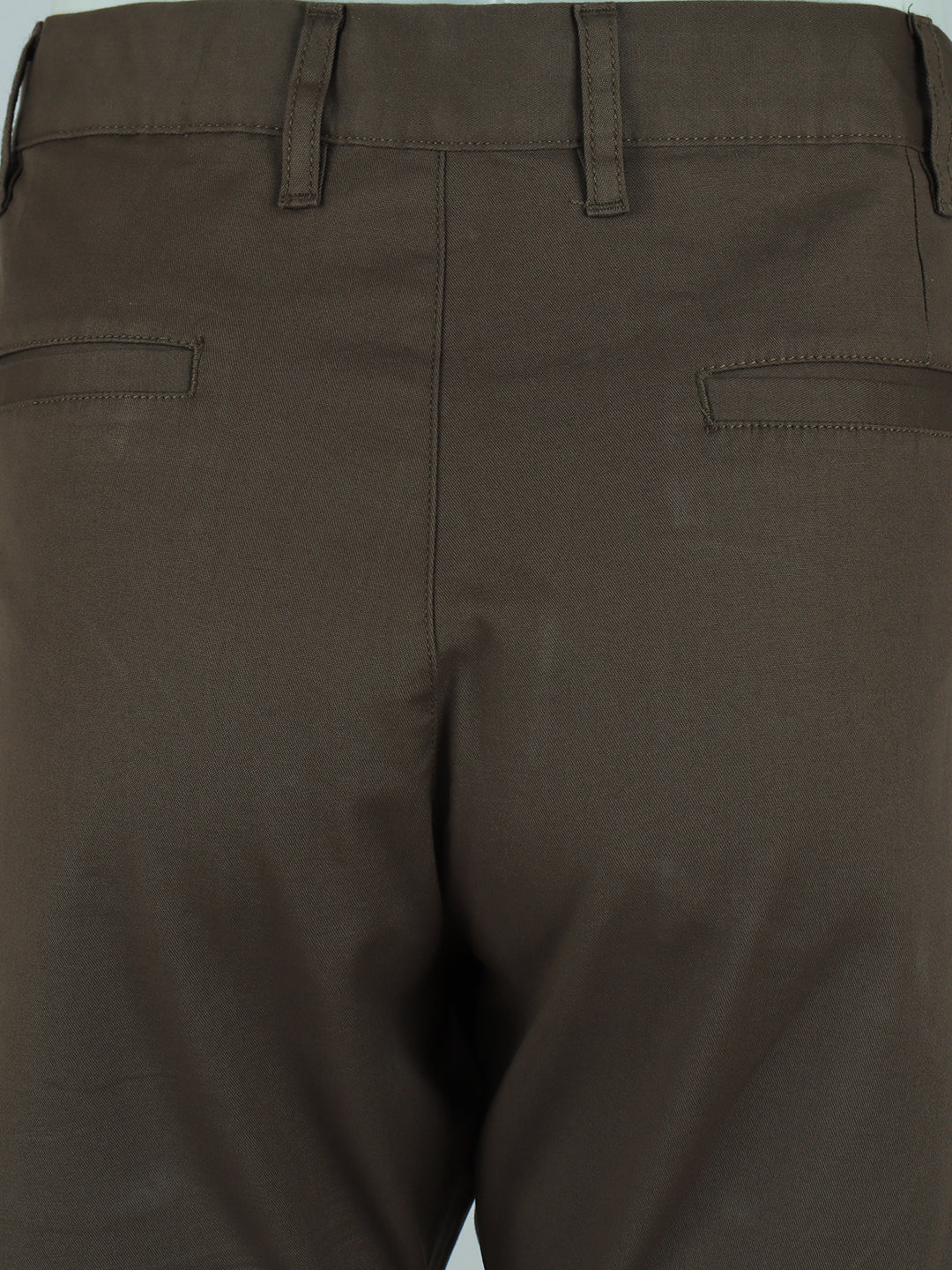 Men Cotton Lycra Khaki Smart Fit Pant Zara