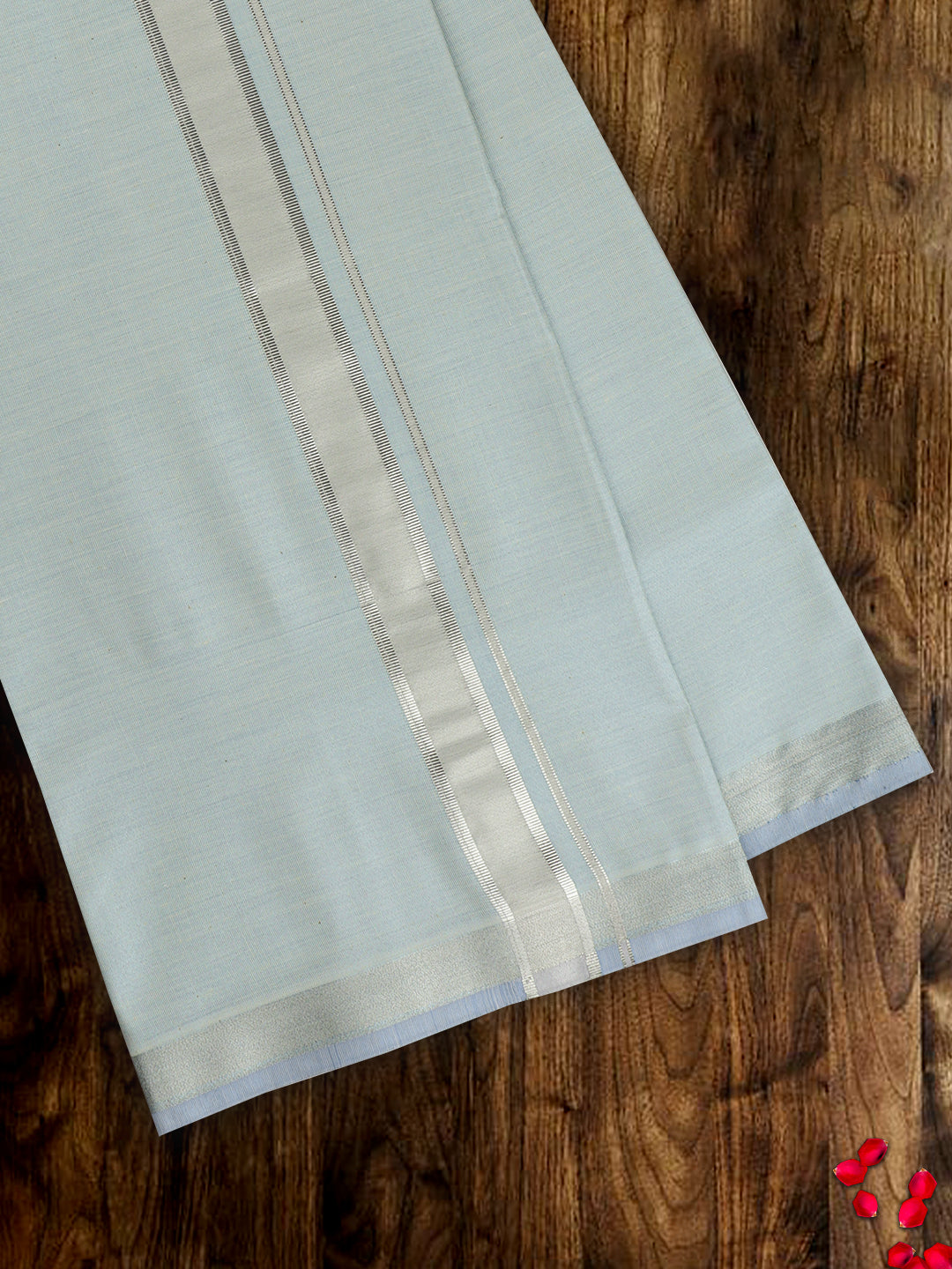 Men Tissue Cyan Dhoti & Shirt Fabric Celebrity Set