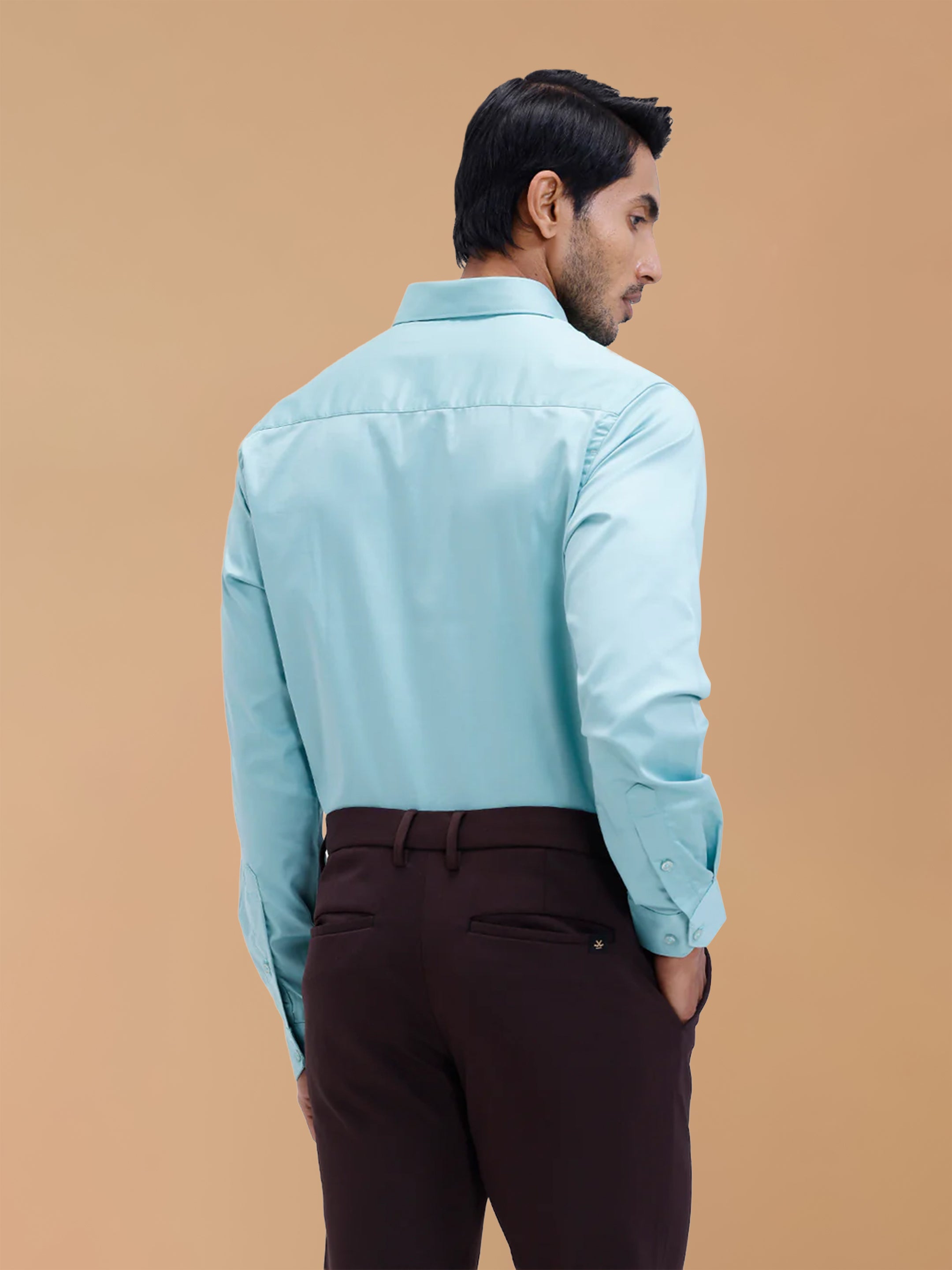 Cotton Rich Shadow Green Regular Fit Shirt T53 ACT4