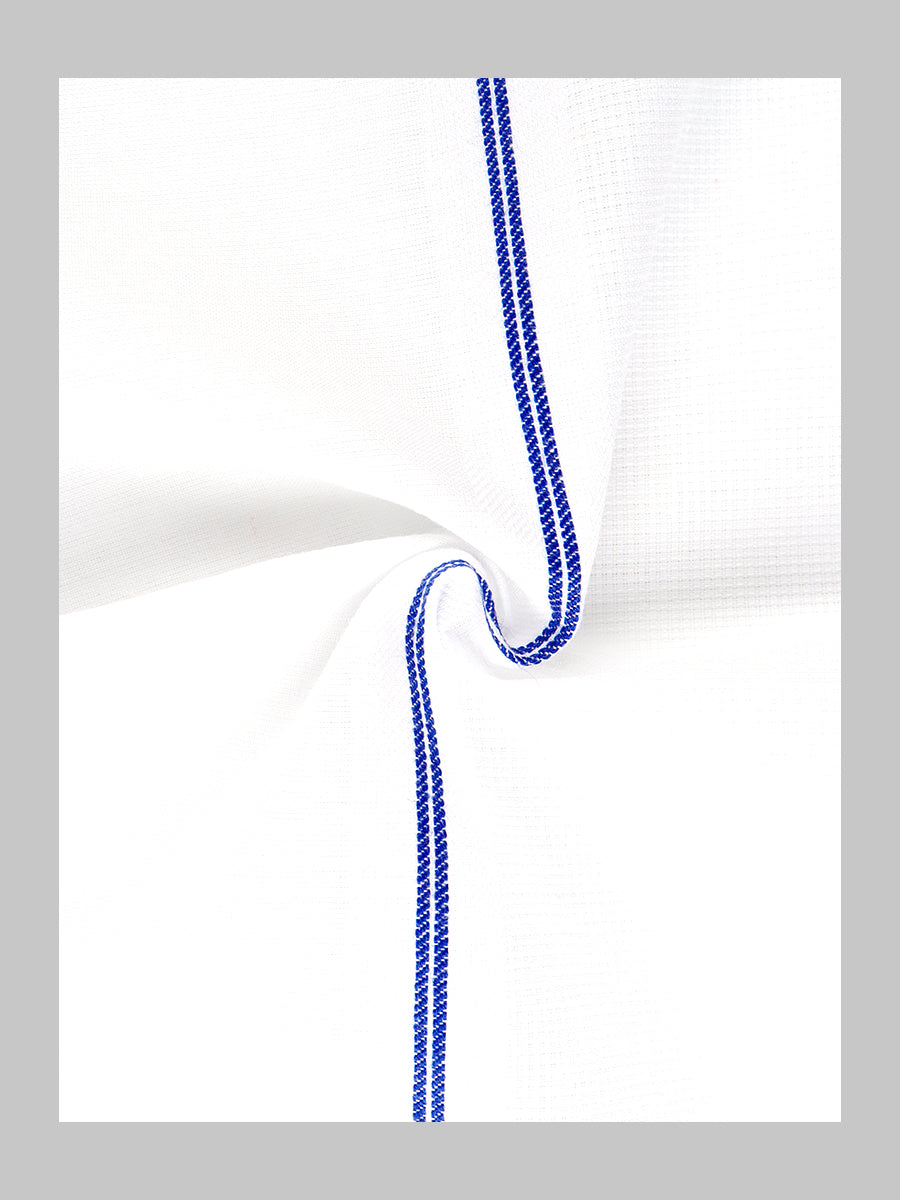 Cotton White Bath Towel Relaxer-Navy blue