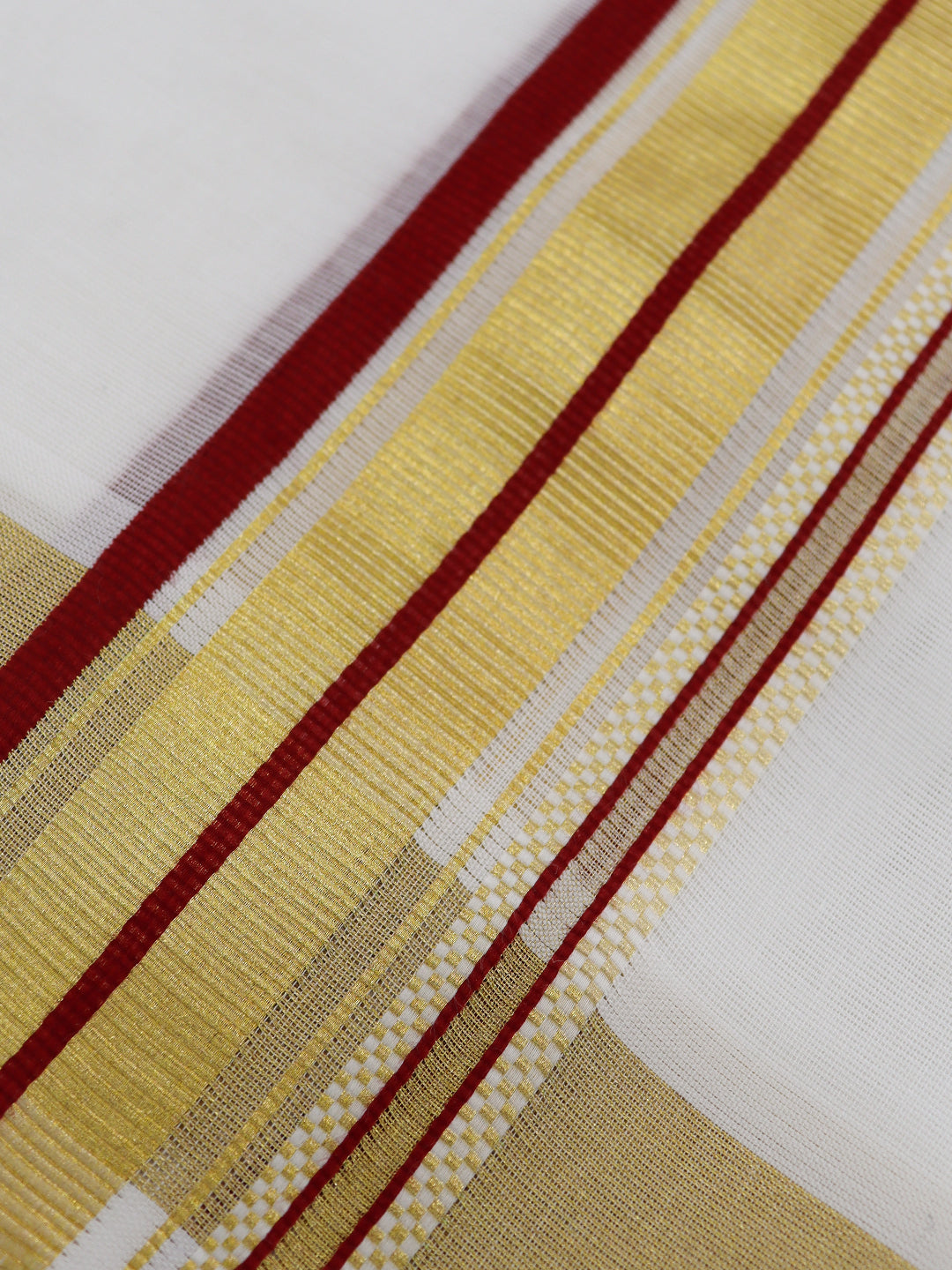 Men Premium Handloom White Dhoti with Fancy Jari Border HLM115