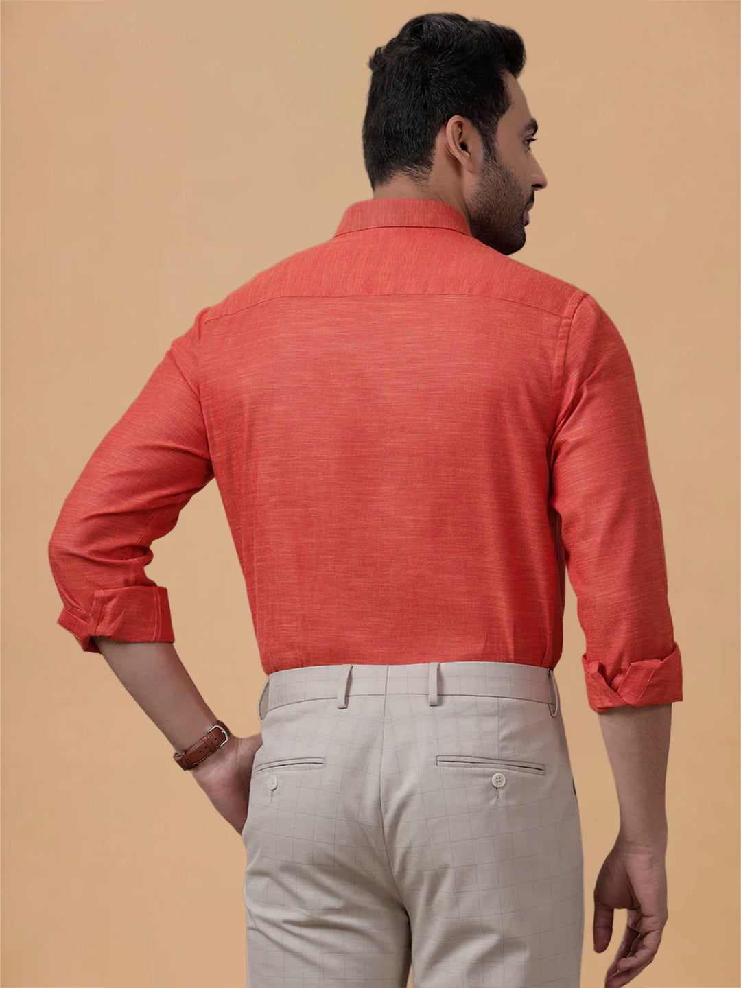Cotton Rich Bright Red Regular Fit Shirt T28 TD6
