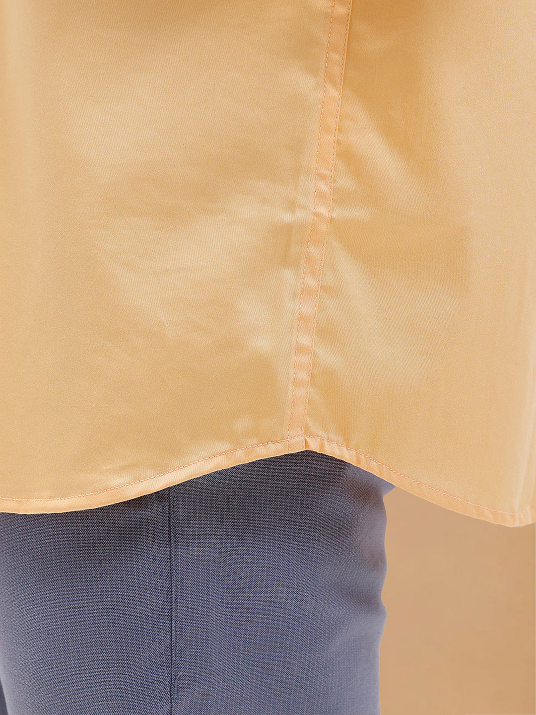 Cotton Rich Yellowish Orange Regular Fit Shirt T53 ACT8