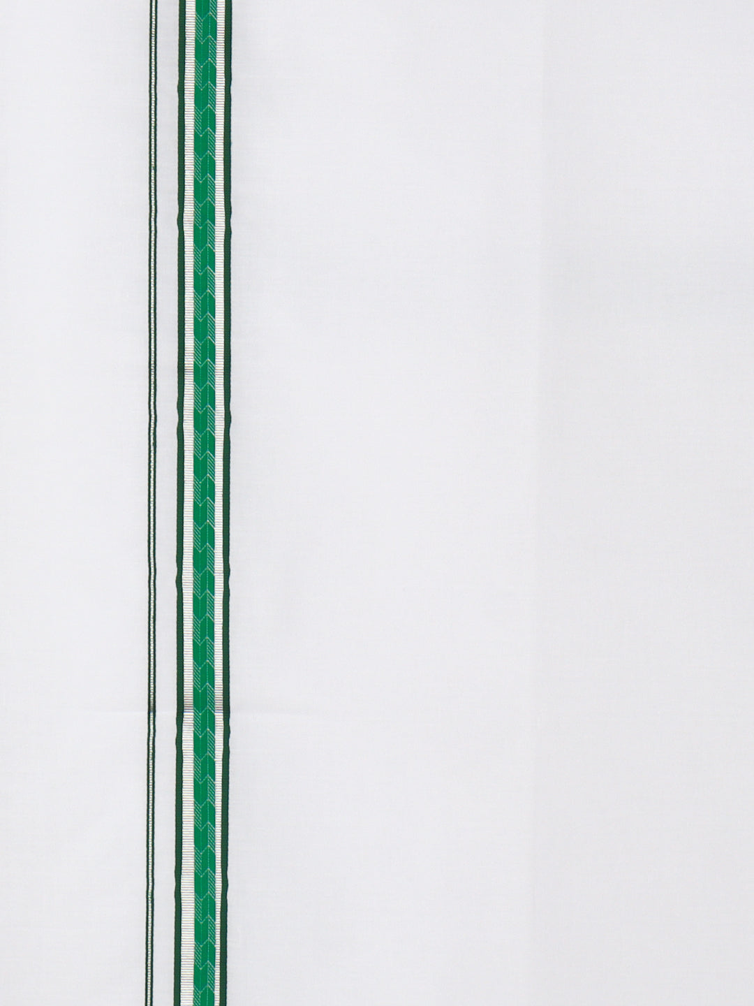 Men Cotton Blend Single Layer White Dhoti with Fancy Jari Border LW01