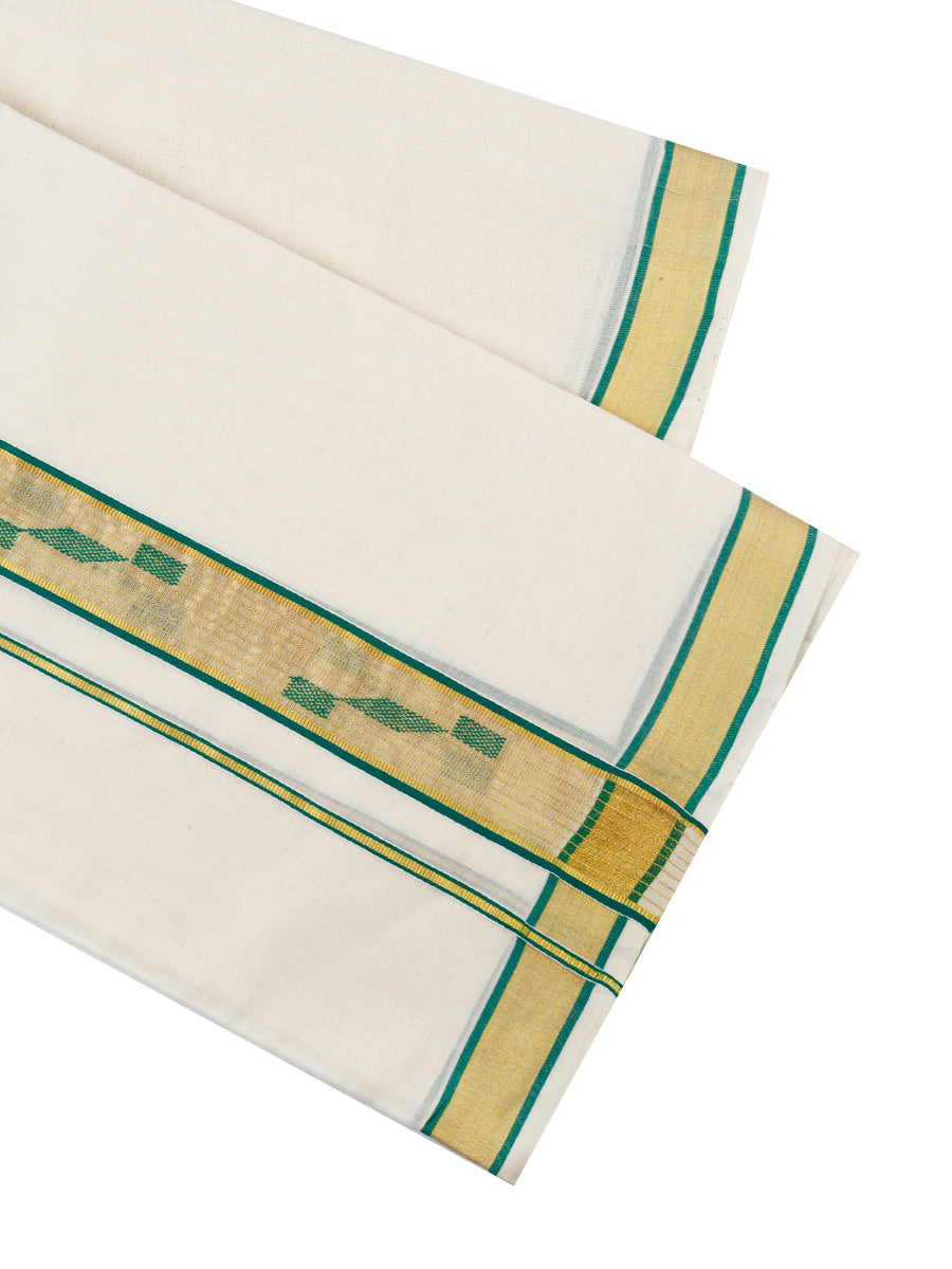 Men Premium Handloom Double Dhoti with Fancy Jari Border 110041