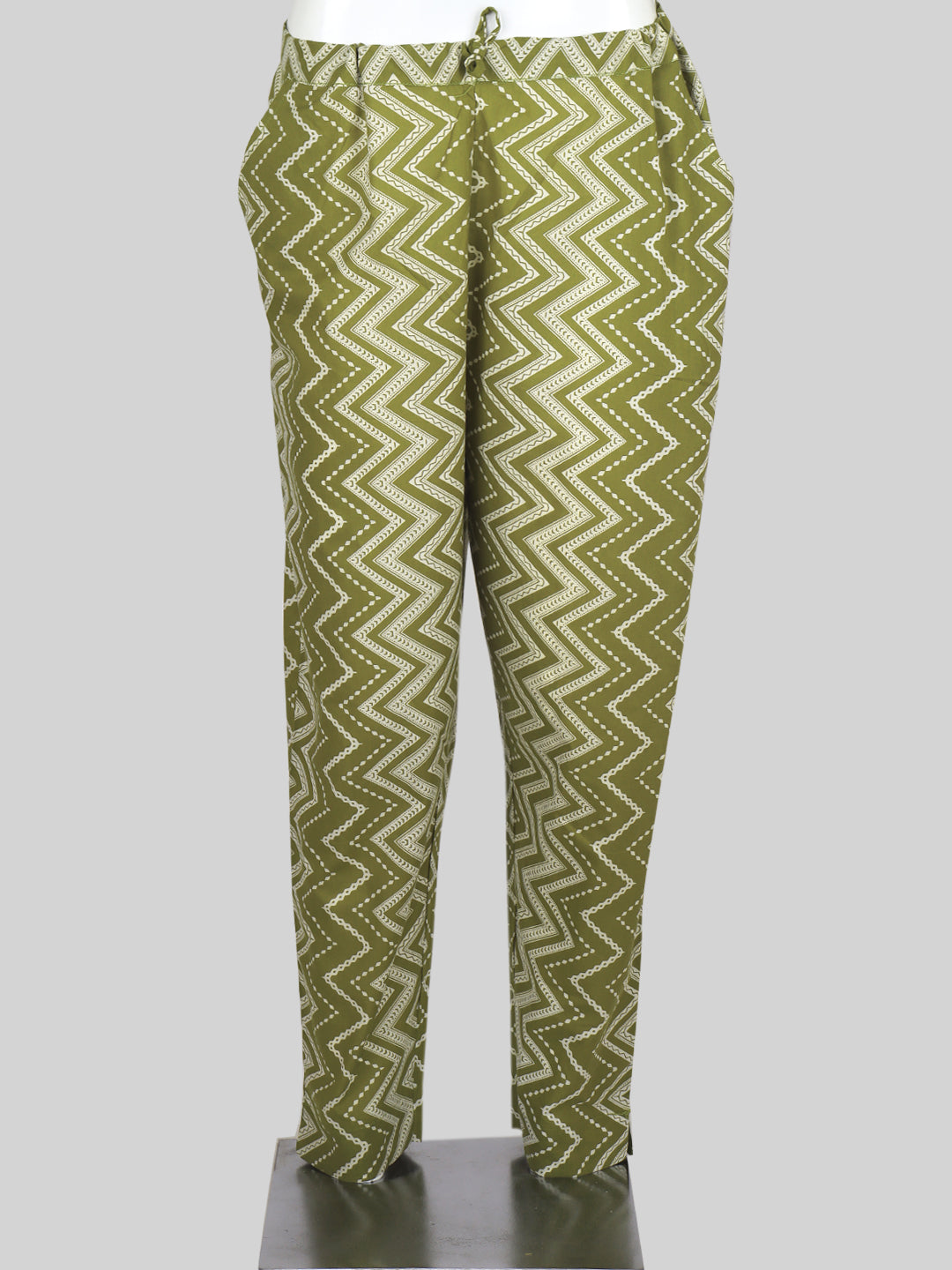 Women Cotton Printed Kurti Set Green EKS46
