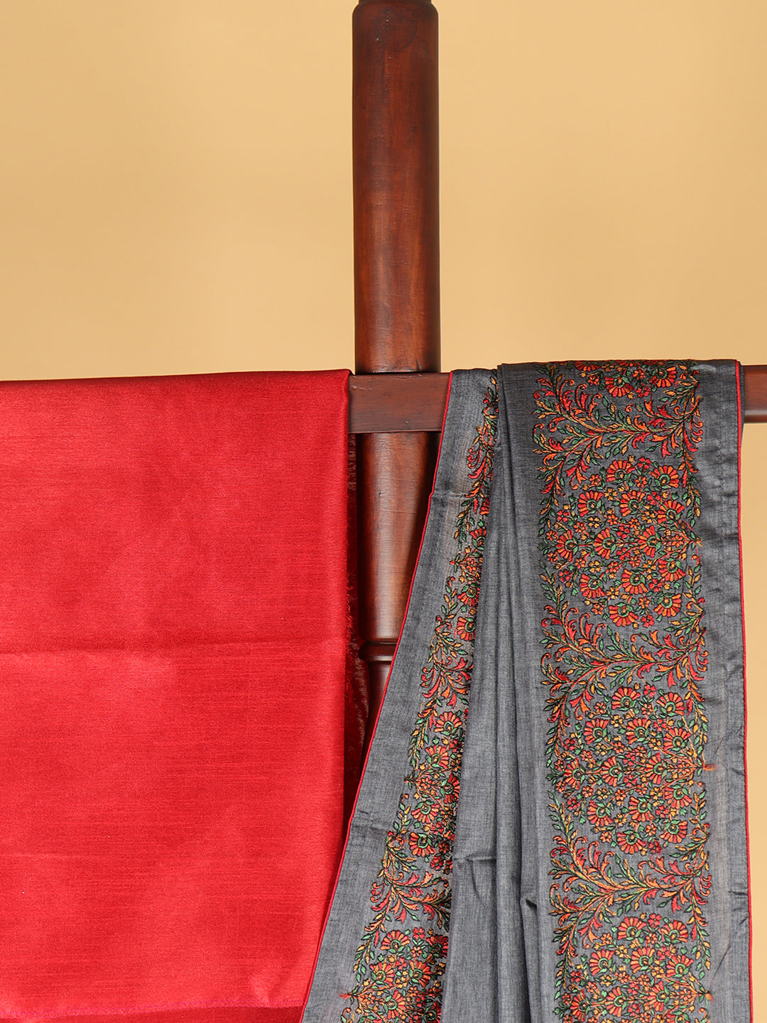 Women Dark Grey Semi Tussar Saree ST271