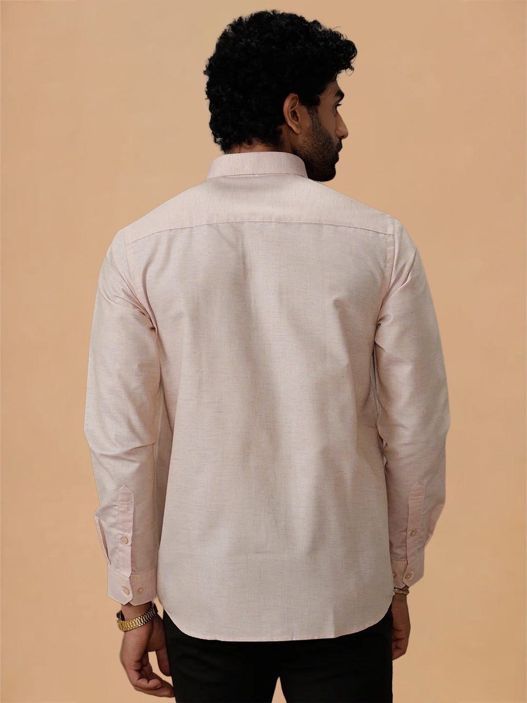 Cotton Rich Light Brown Regular Fit Shirt Trendy 8 YH3