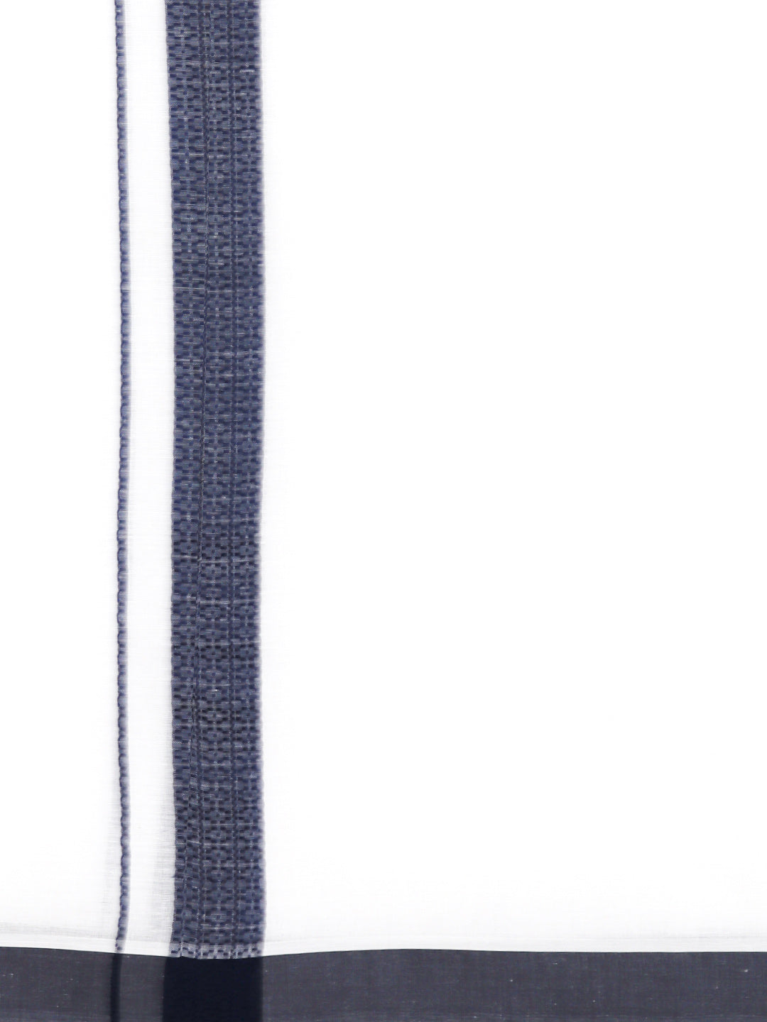 Men Cotton Blend Double Layer White Dhoti with Fancy Border TF03
