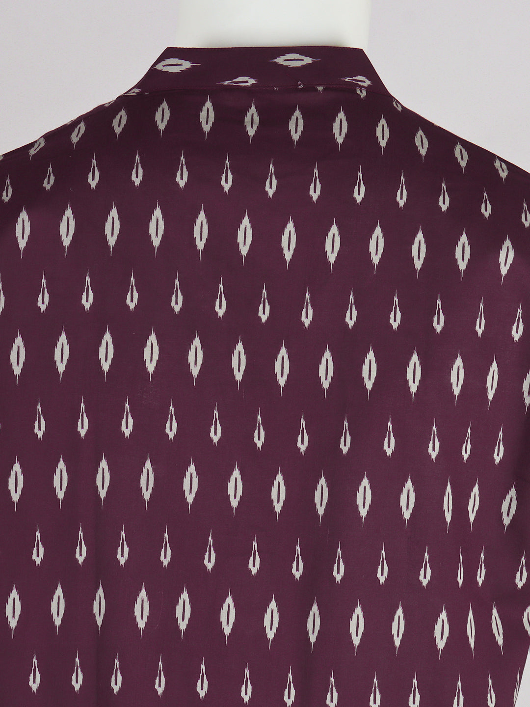 Men Cotton Short Length Printed Pocket Kurta Dark Purple RJ06