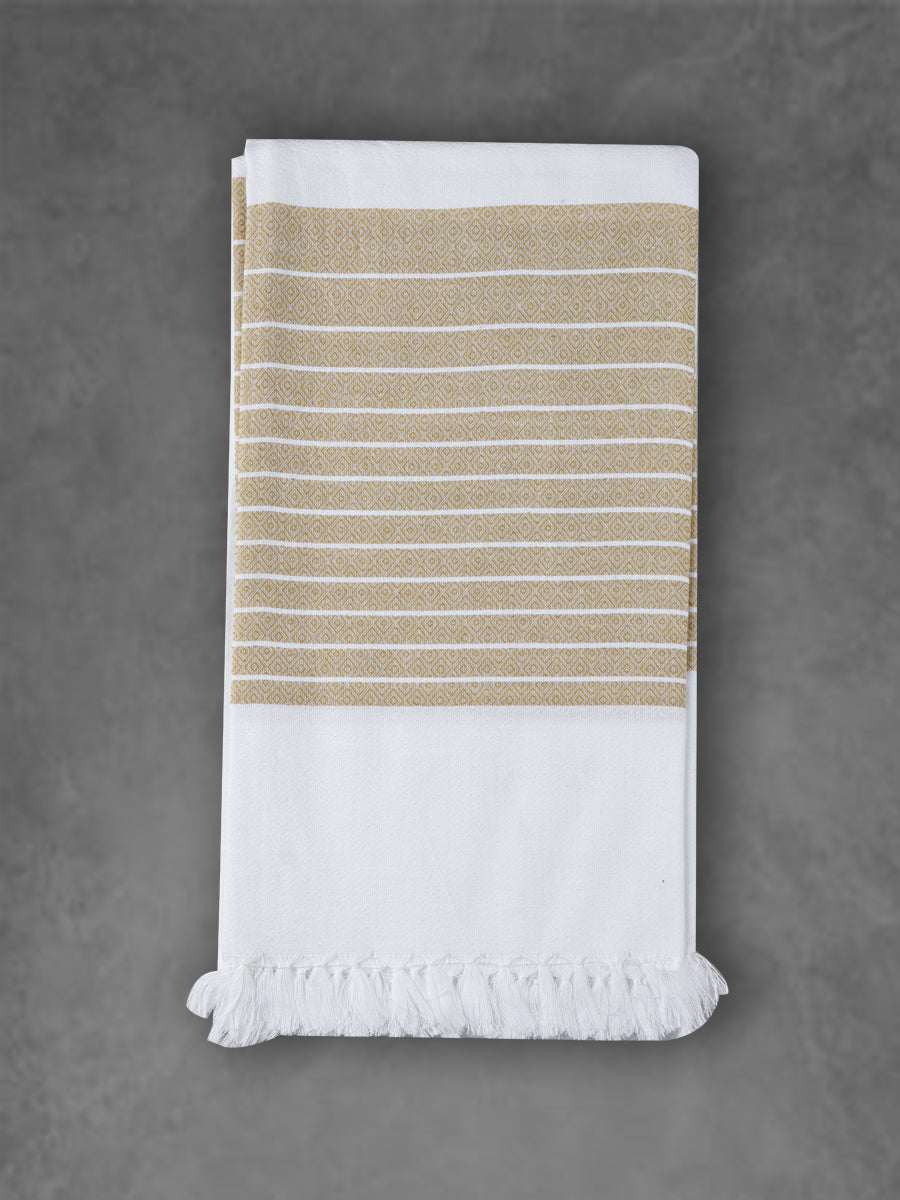 Comfort Cotton Quick Absorbent Diamond Design Bath Towel 1051-Golden