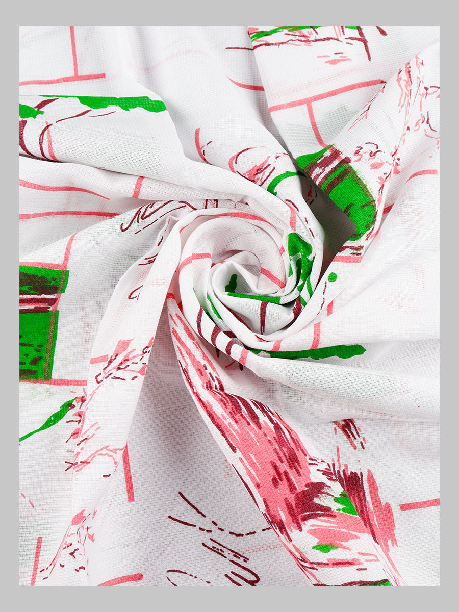 Cotton white Diamont Print Bath Towel-Close view