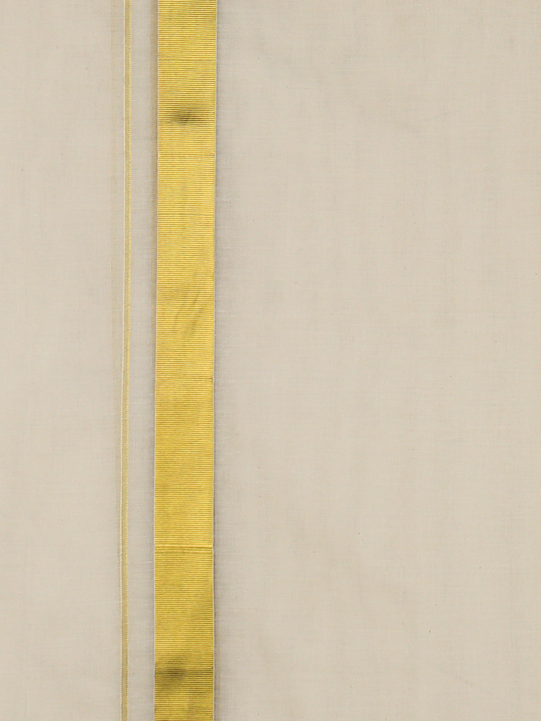 Men Kora Cotton Double Layer Dhoti with 1 1/2"Jari Border Woven Gold