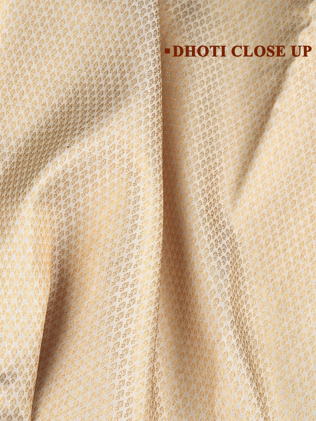 Men Premium Pure Silk Dhoti & Towel Set with 6" inch Gold Jari Border Amirtham AM8