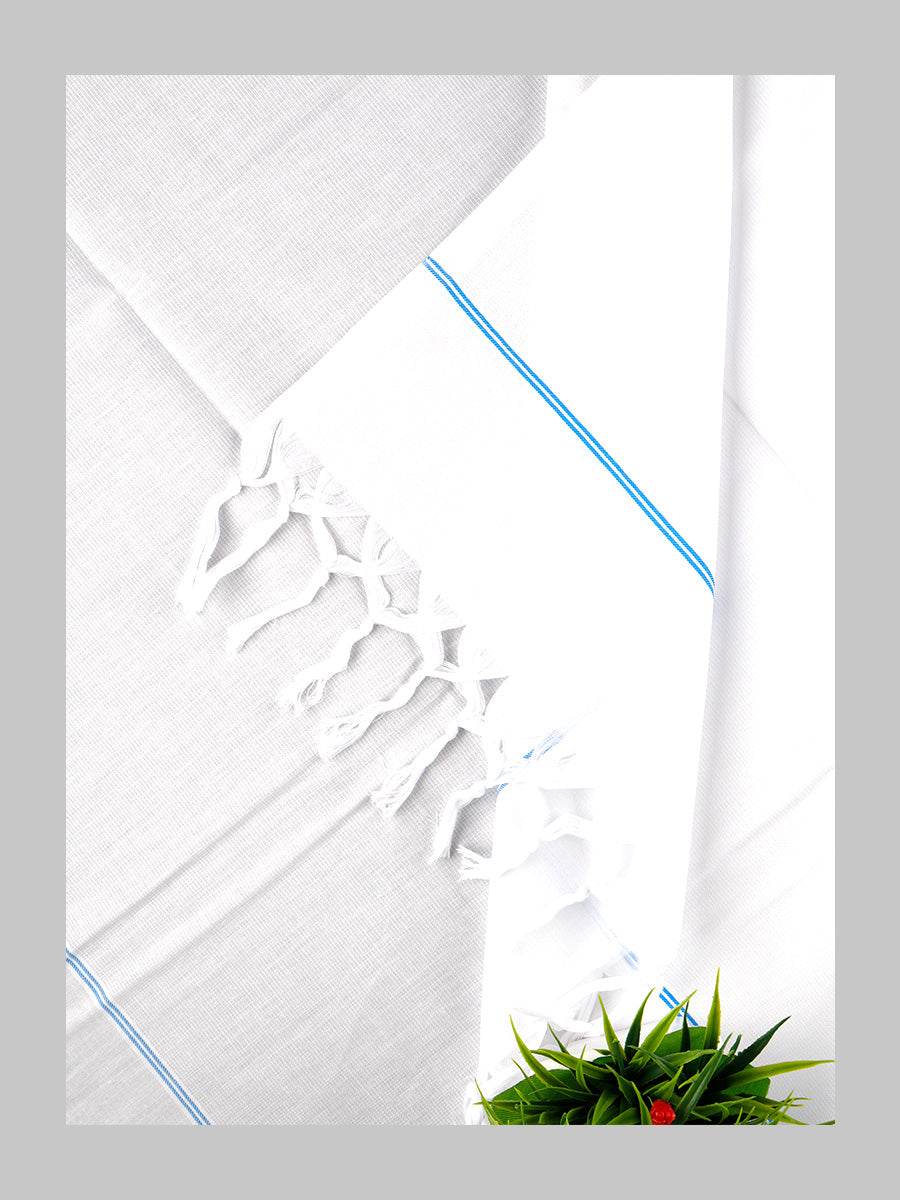 Super Fine Cotton White Bath Towel-Double side view