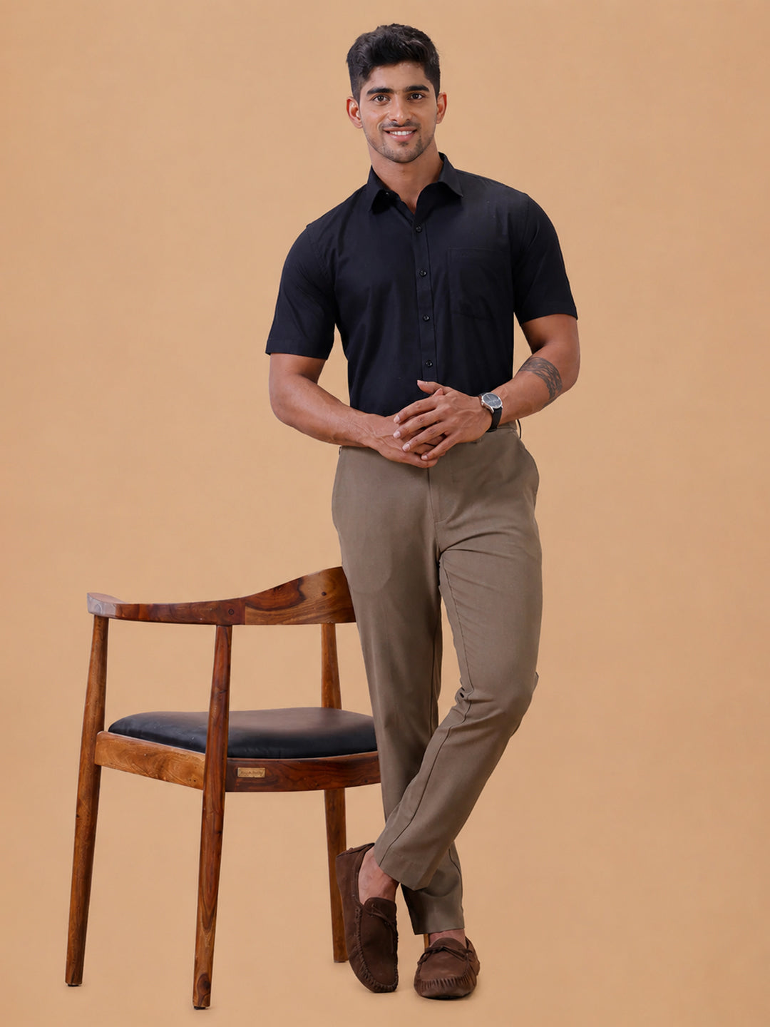 Cotton Rich Black Regular Fit T64 ANT10