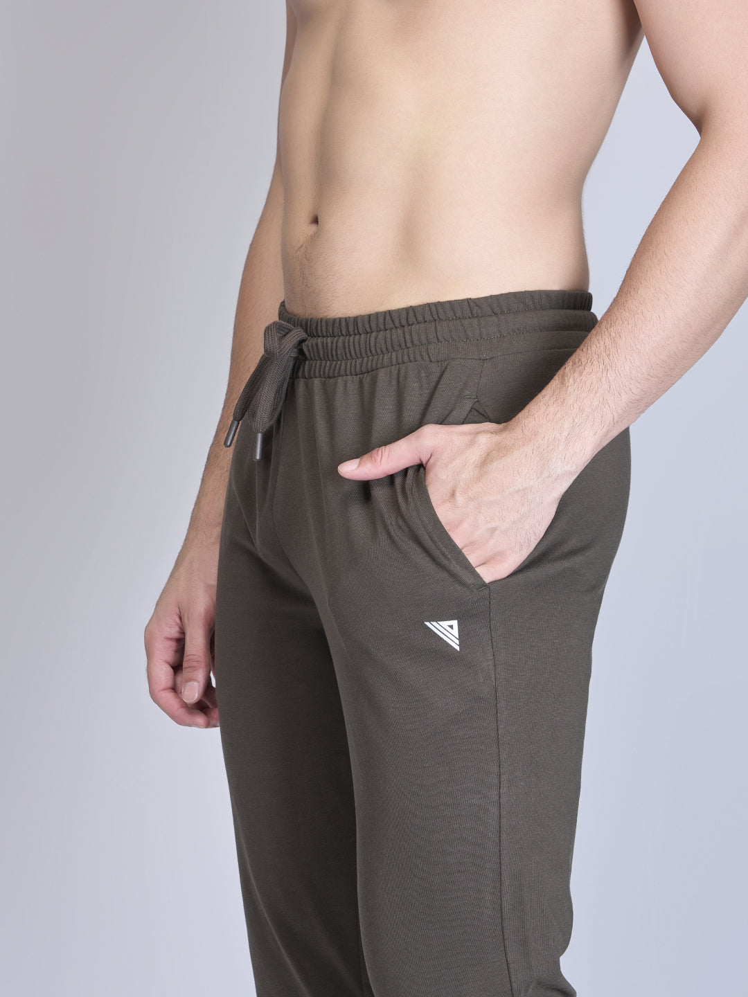 Men Combed Cotton Rich Track Pant with Side Pockets Olive Green ETK7