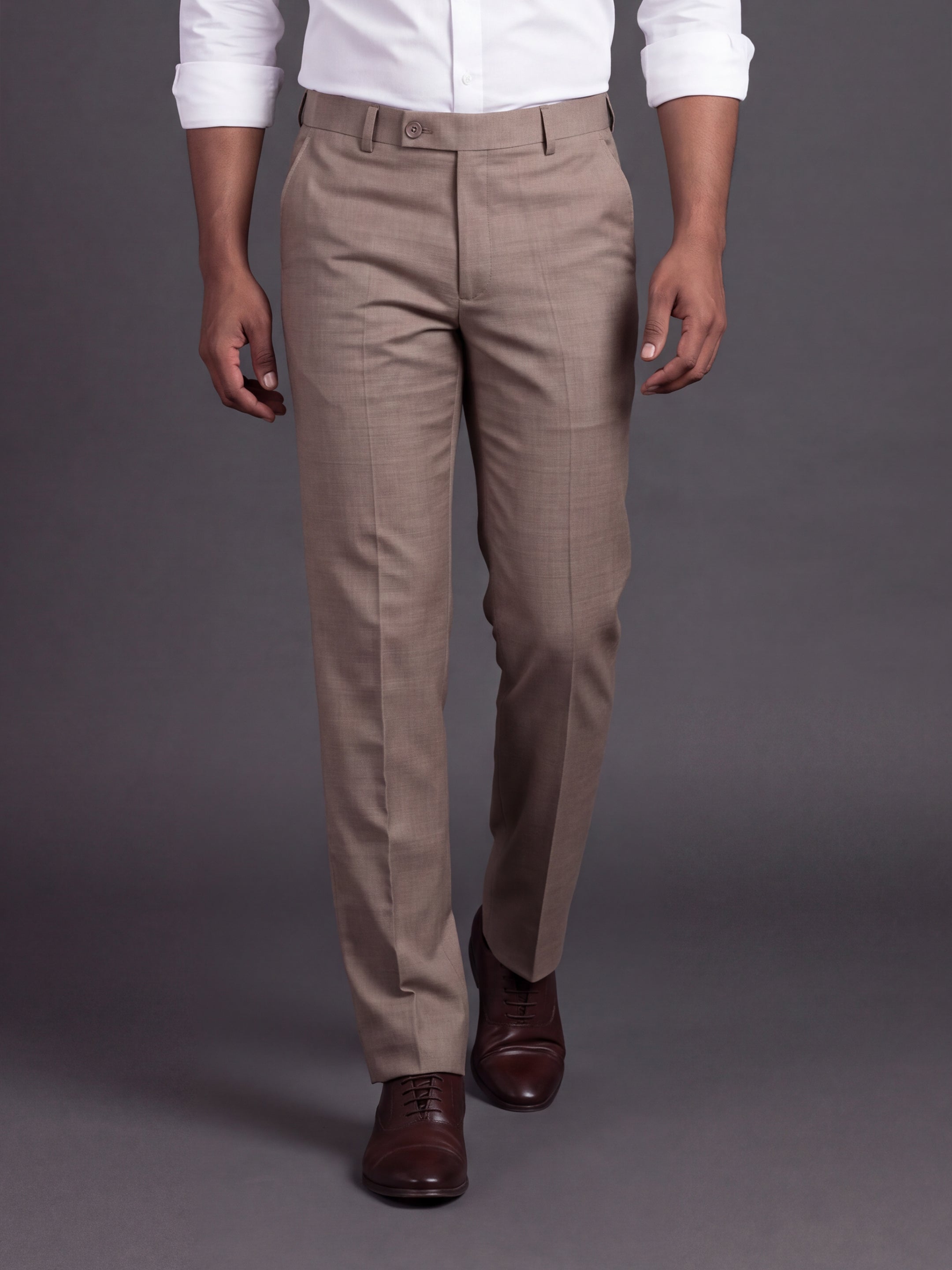 Prima Club Cotton Poly Viscose Stretchable Waistband Brown Pants