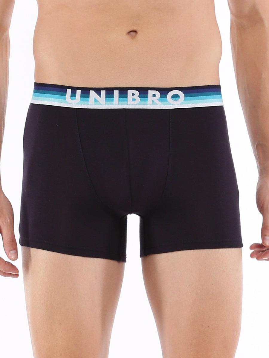 Mens Premium Trunk with Outer Elastic TENCEL™ Modal Fiber Fabric-Front view blue