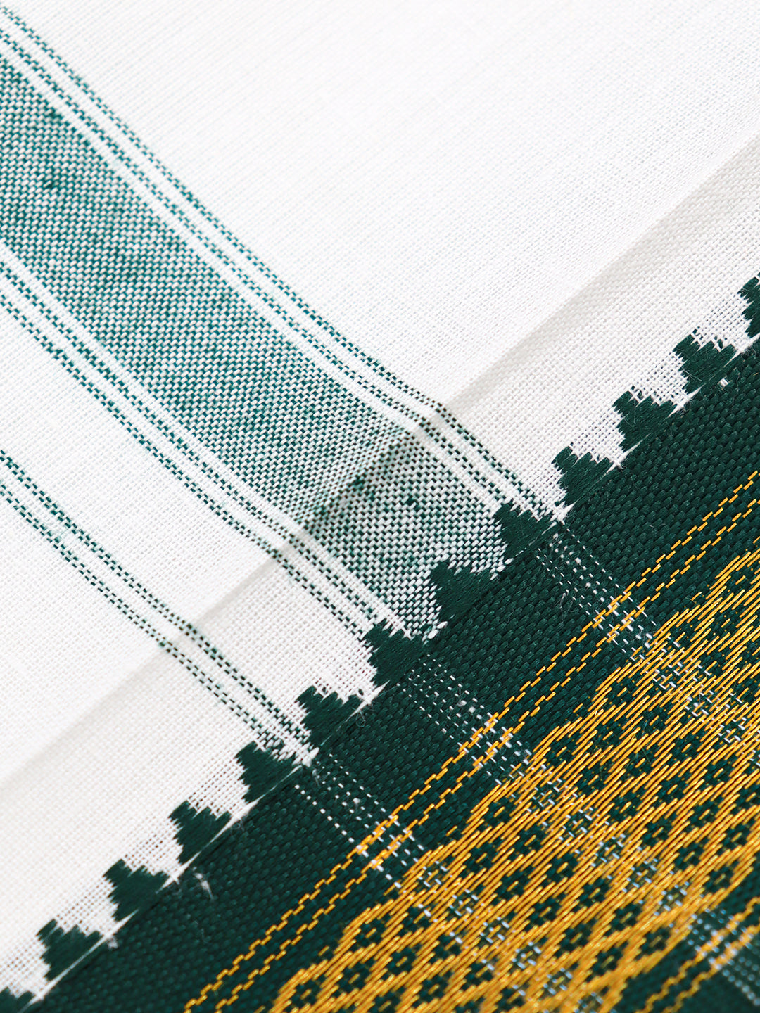 Men Cotton Blend White Angavastram Yamuna Pet