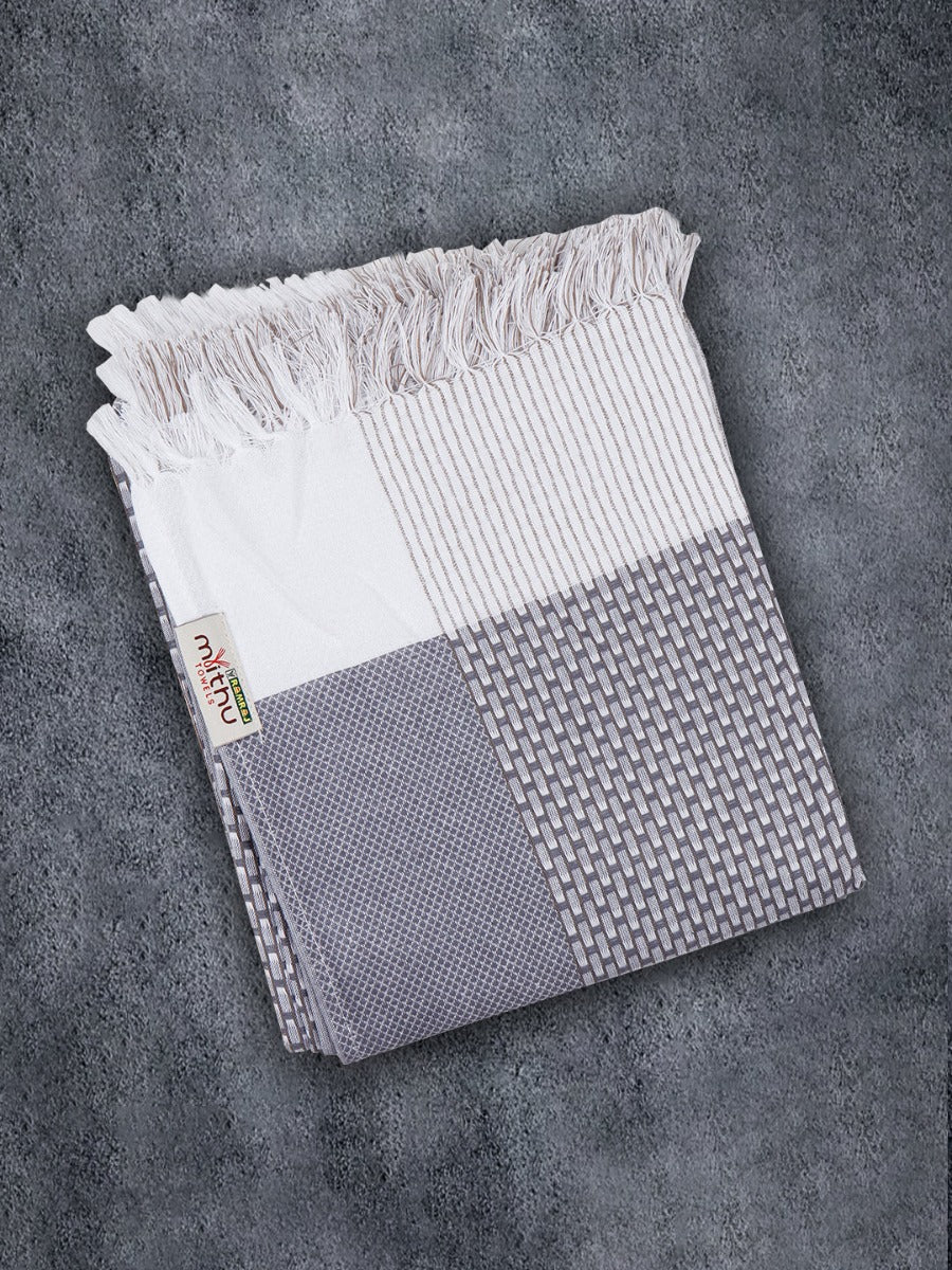 100% Cotton Self Designed Family Bath Towel Signature 1106 (Pack of 5)
